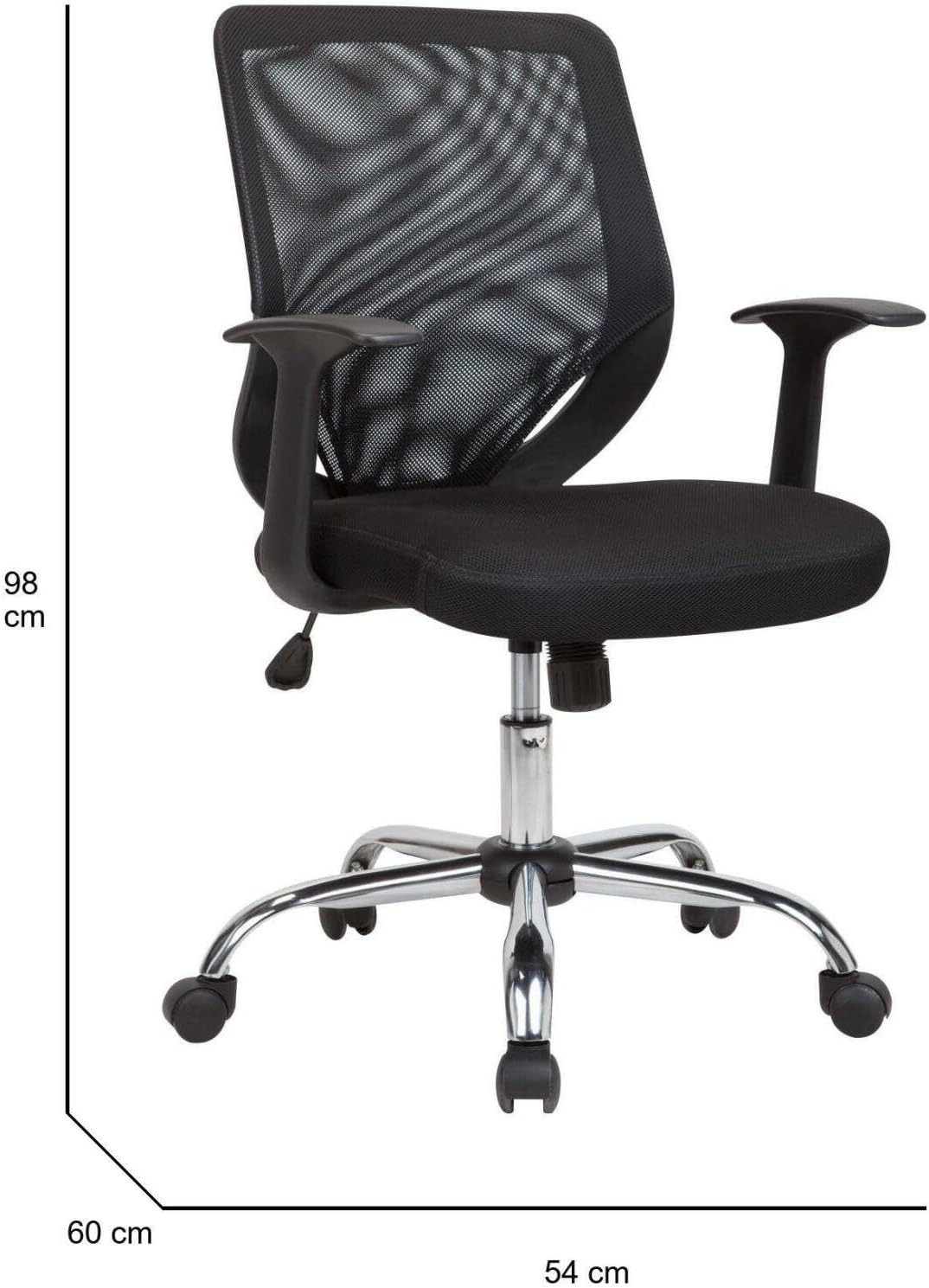 Dmora Sedia Ufficio Albany - Poltrona Direzionale a Rete, Nera - immagine 3