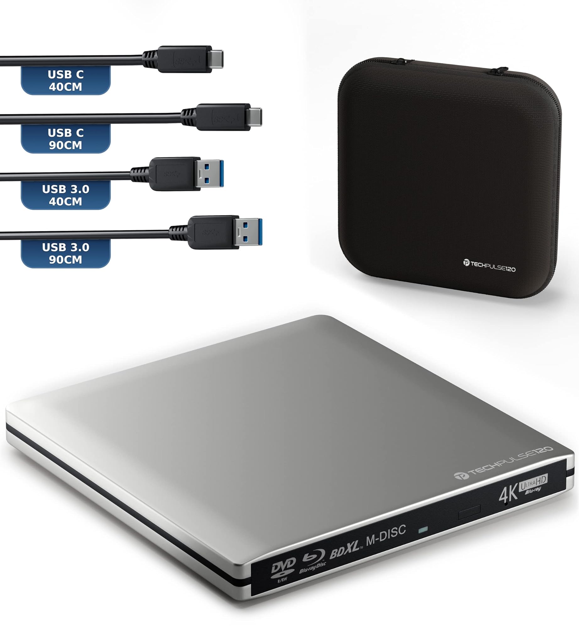 Techpulse120 Masterizzatore Esterno USB 3.1 USB-C UHD