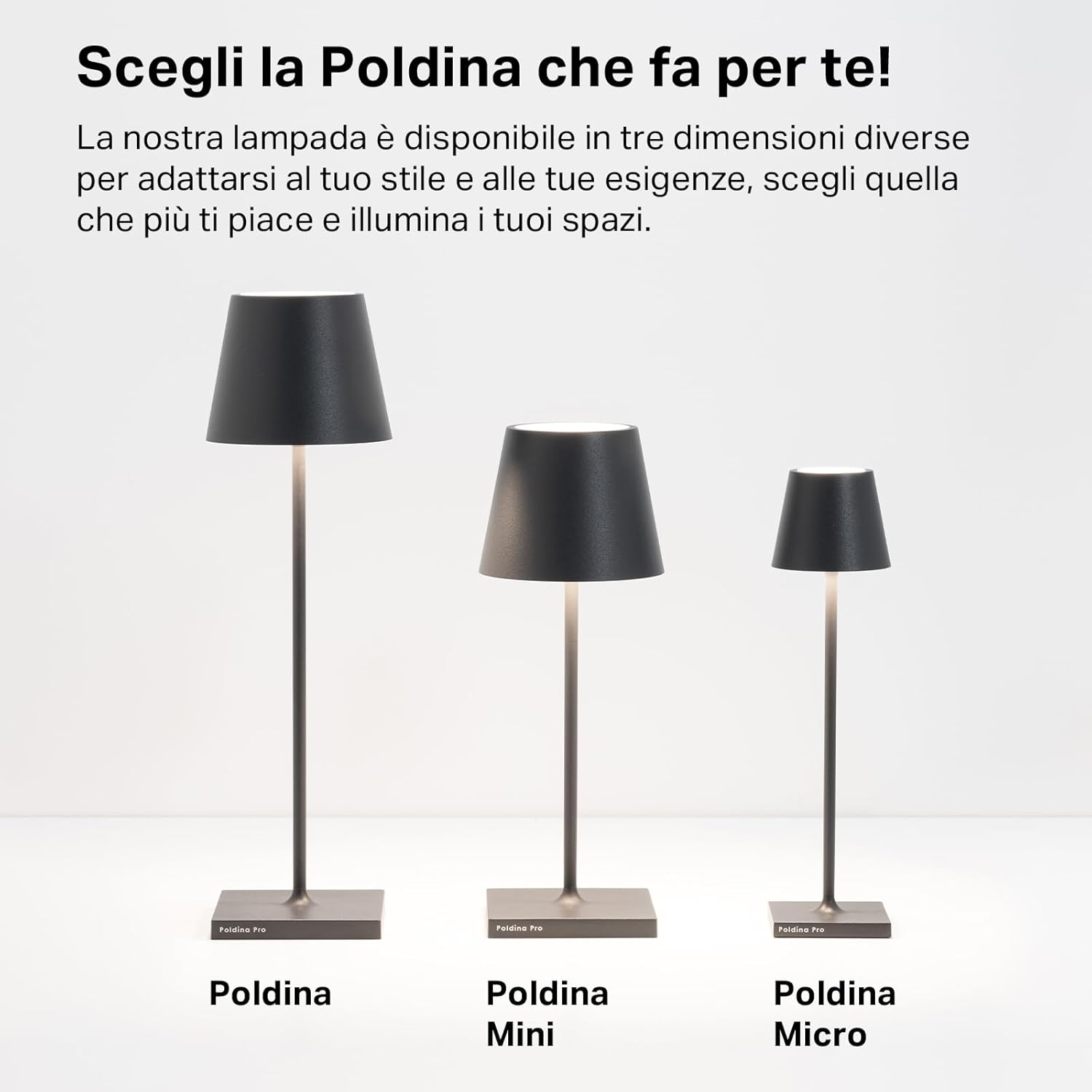 Zafferano Poldina Pro - Lampada da Tavolo Ricaricabile, Verde - immagine 5