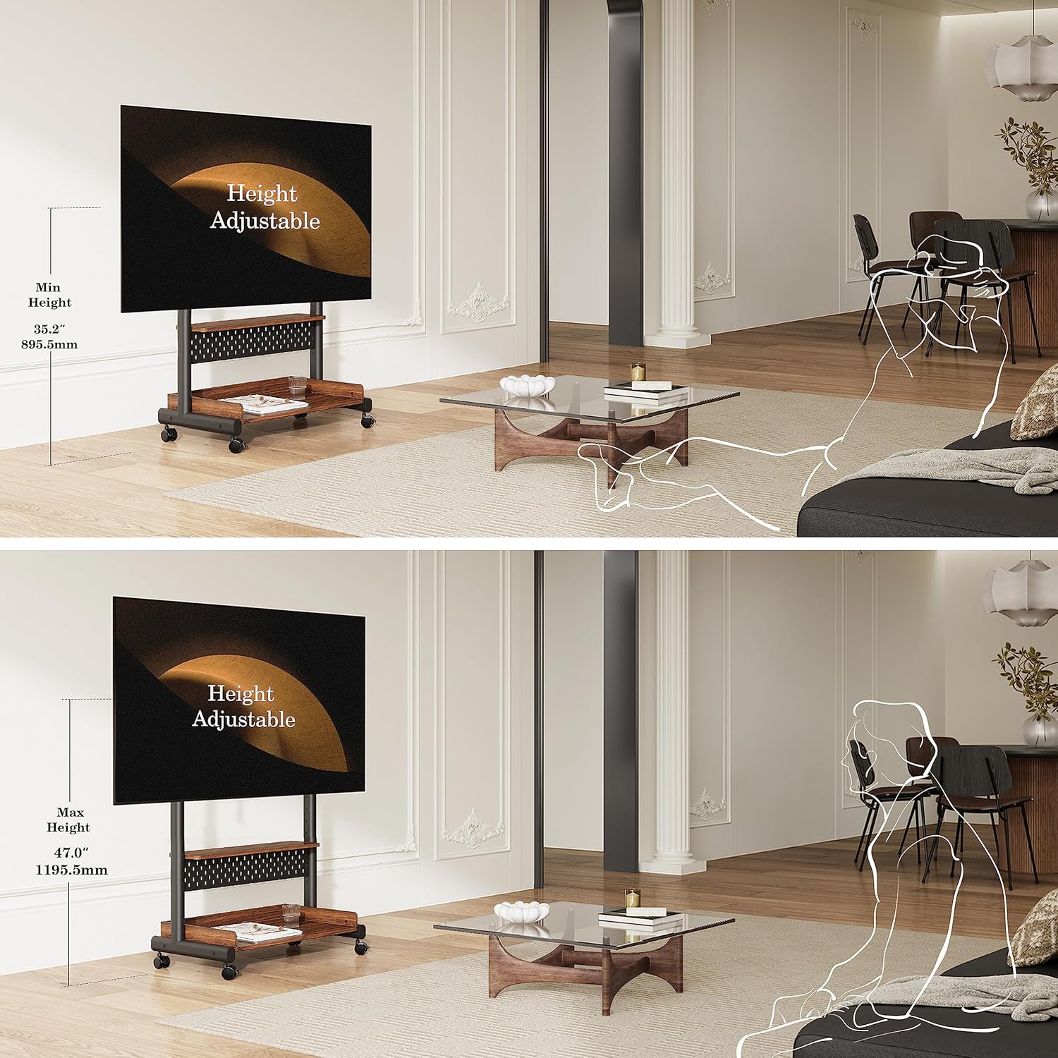 Fitueyes Supporto TV da Pavimento 40-85 pollici - immagine 3