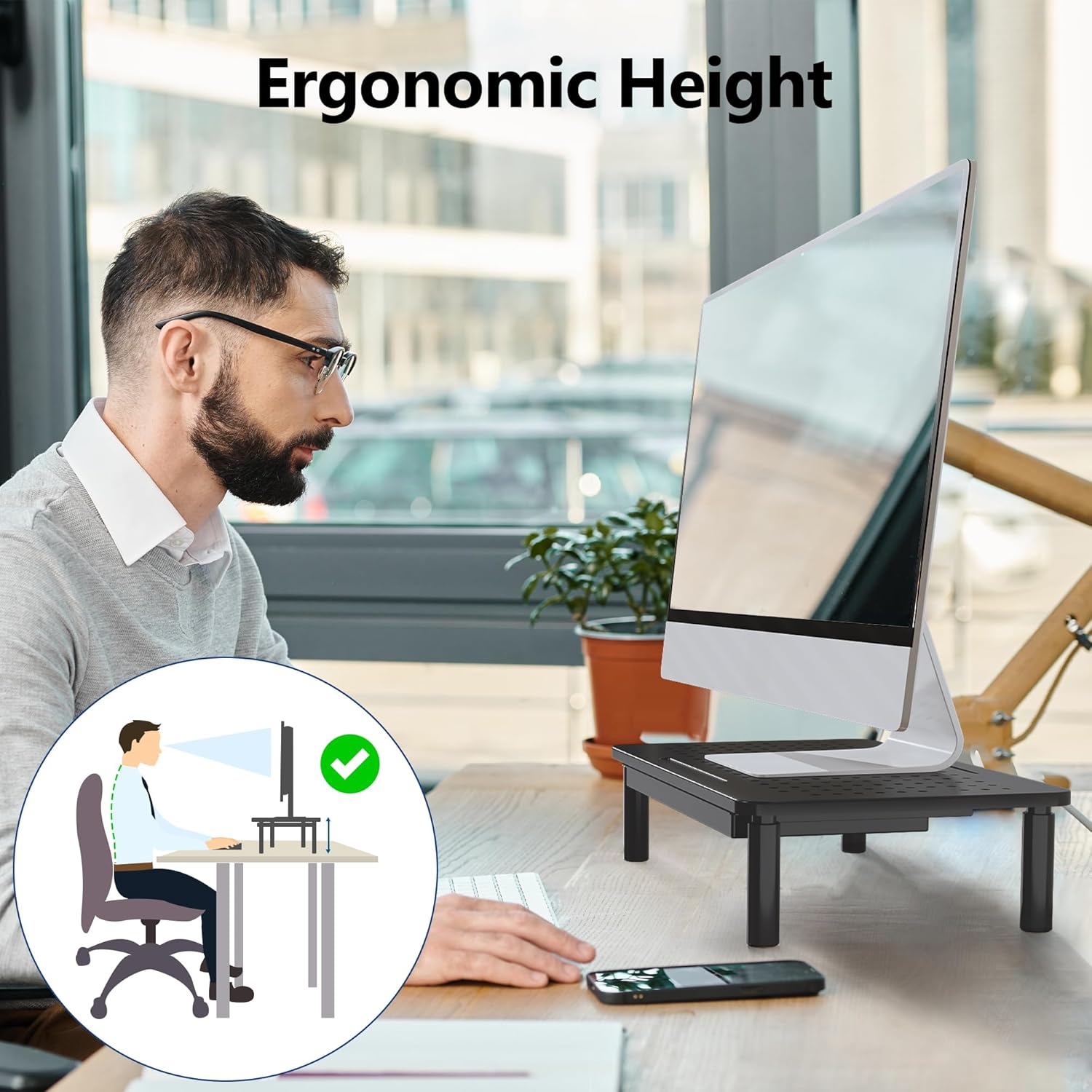 Bontec Supporto per Monitor con Cassetto - immagine 2