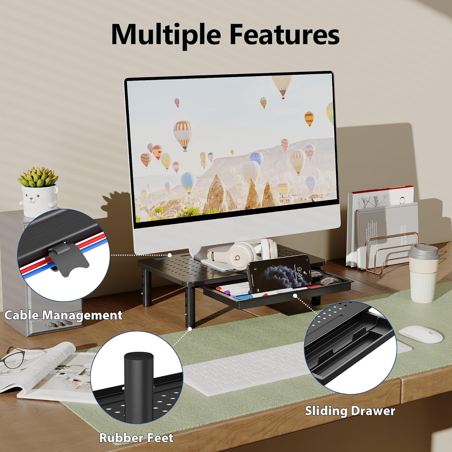 Bontec Supporto per Monitor con Cassetto - immagine 5