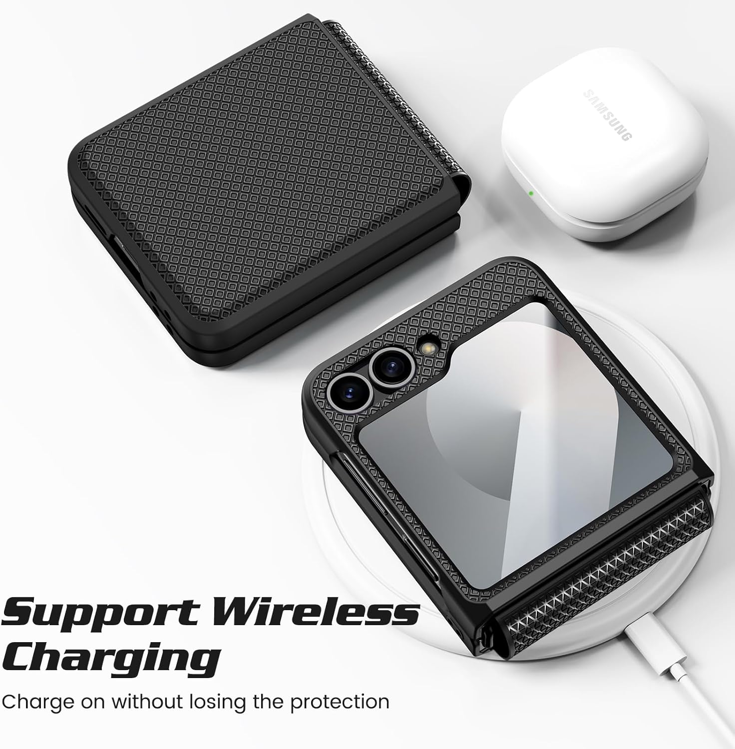 Doeshine Custodia per Samsung Z Flip 6 - Nero - immagine 5