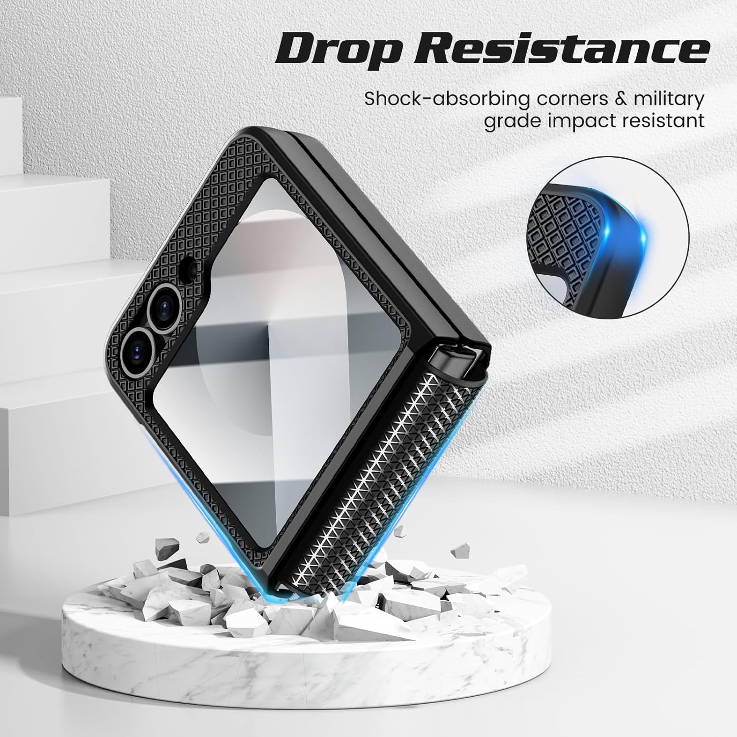 Doeshine Custodia per Samsung Z Flip 6 - Nero - immagine 6