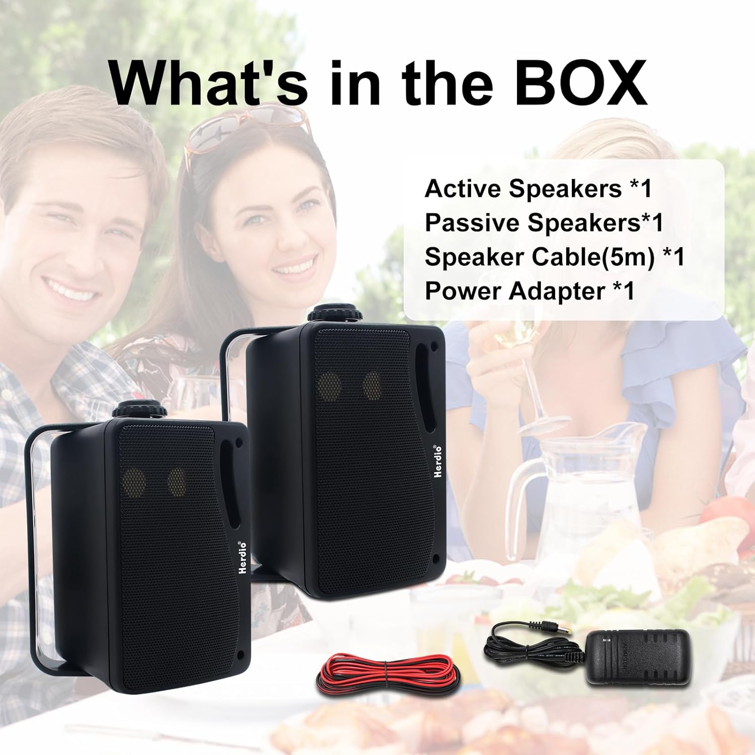 Herdio Altoparlanti Bluetooth da Esterno 200W, Nero - immagine 5