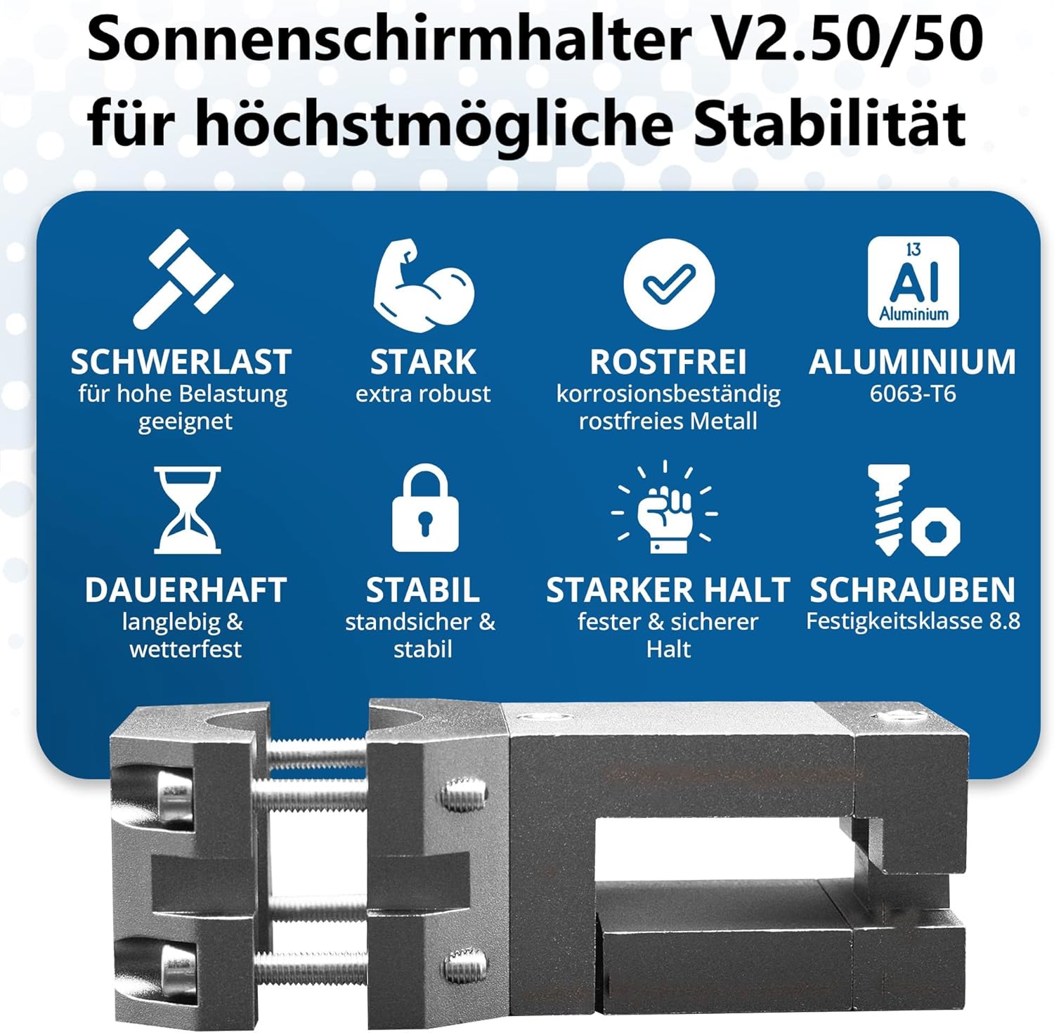KD-TECH Robusto supporto per ombrellone per balcone - immagine 2