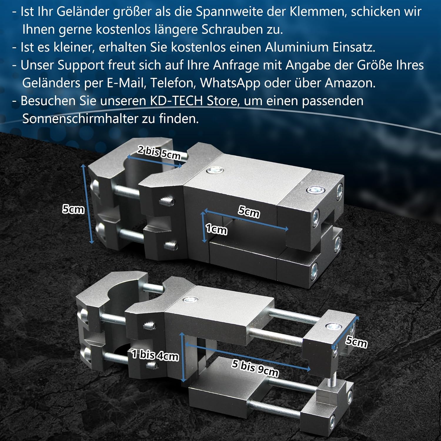 KD-TECH Robusto supporto per ombrellone per balcone - immagine 3