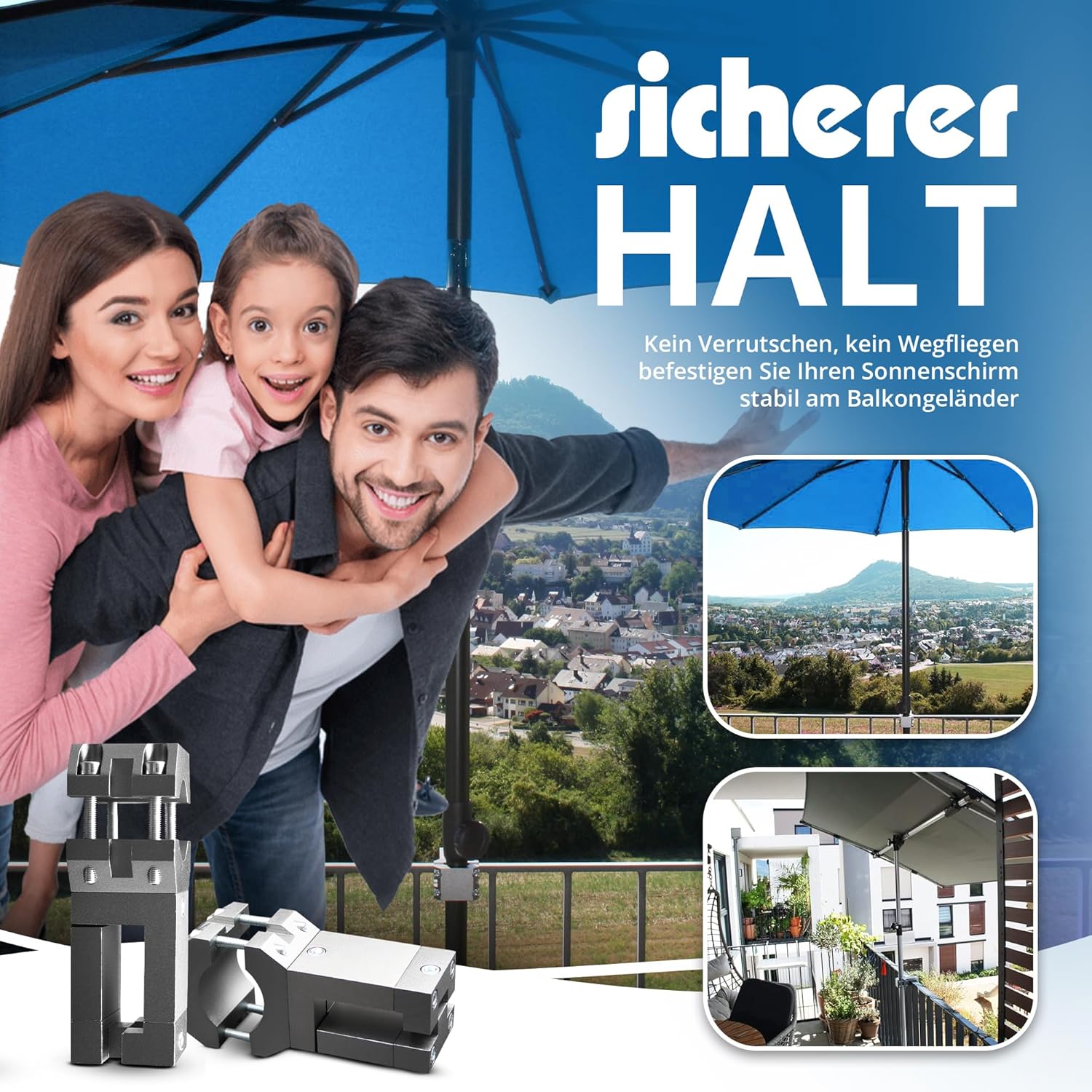 KD-TECH Robusto supporto per ombrellone per balcone - immagine 6