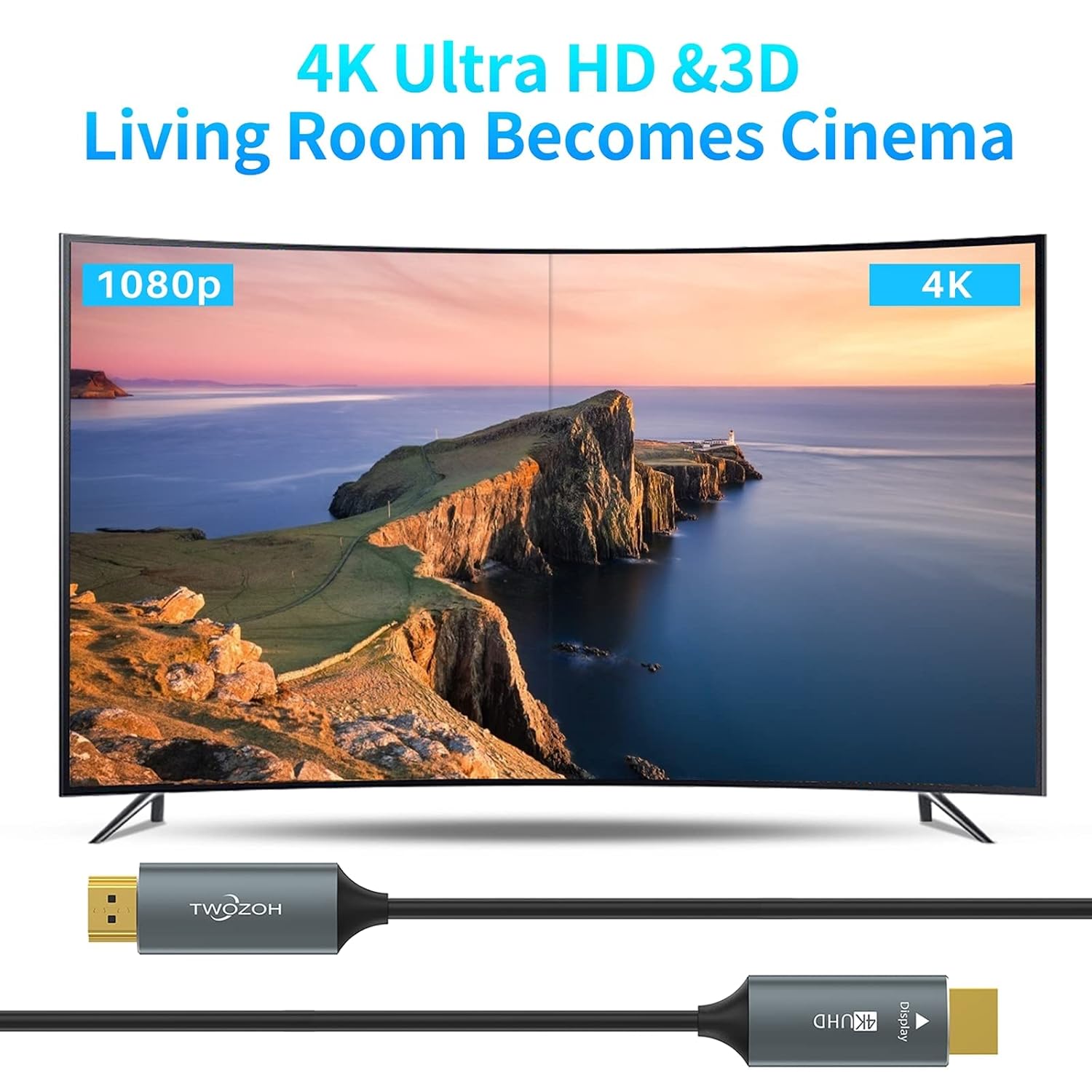 Twozoh Cavo HDMI in Fibra Ottica 100M - immagine 2