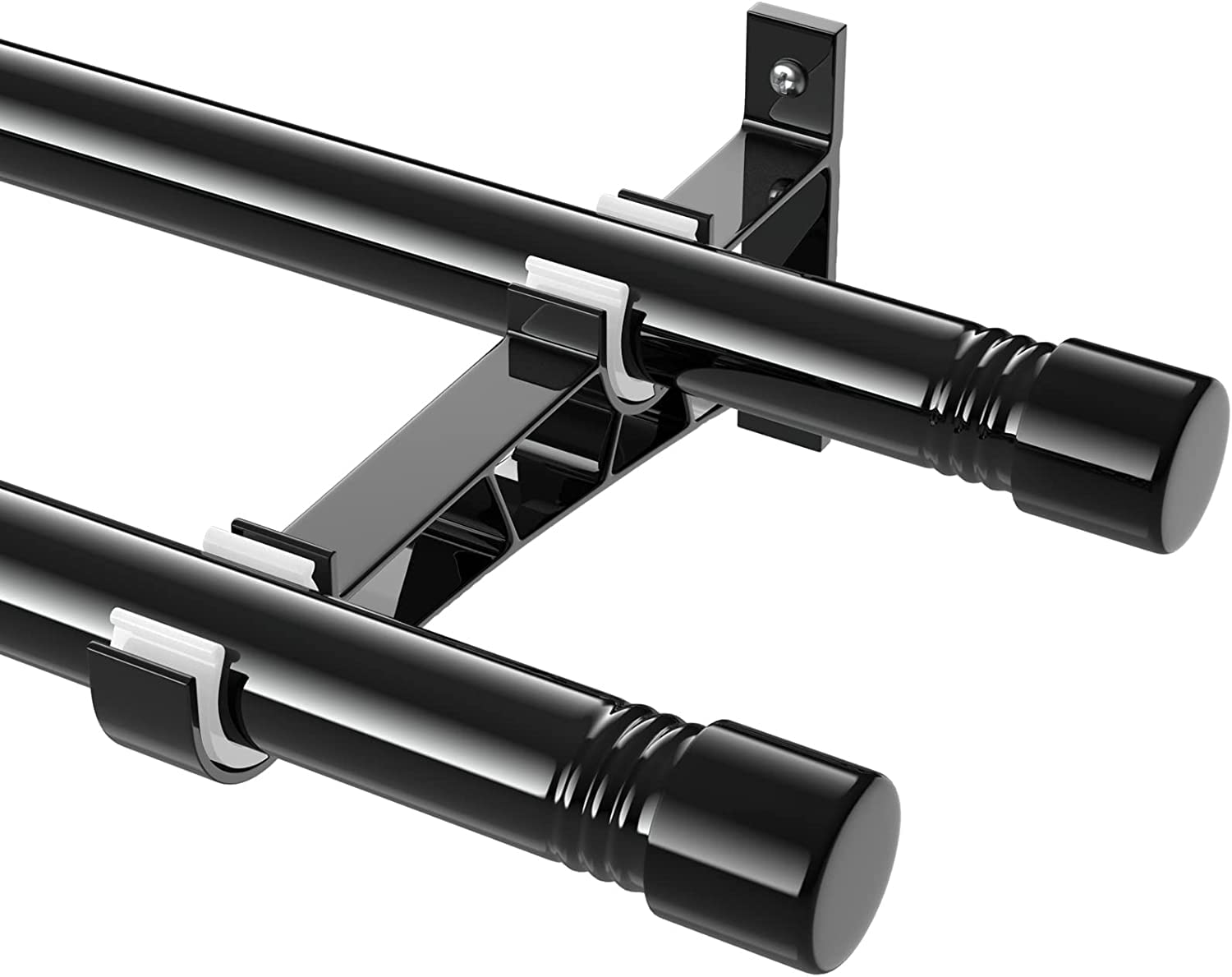 Bastone per Tenda Doppio Regolabile 76-365cm, Nero