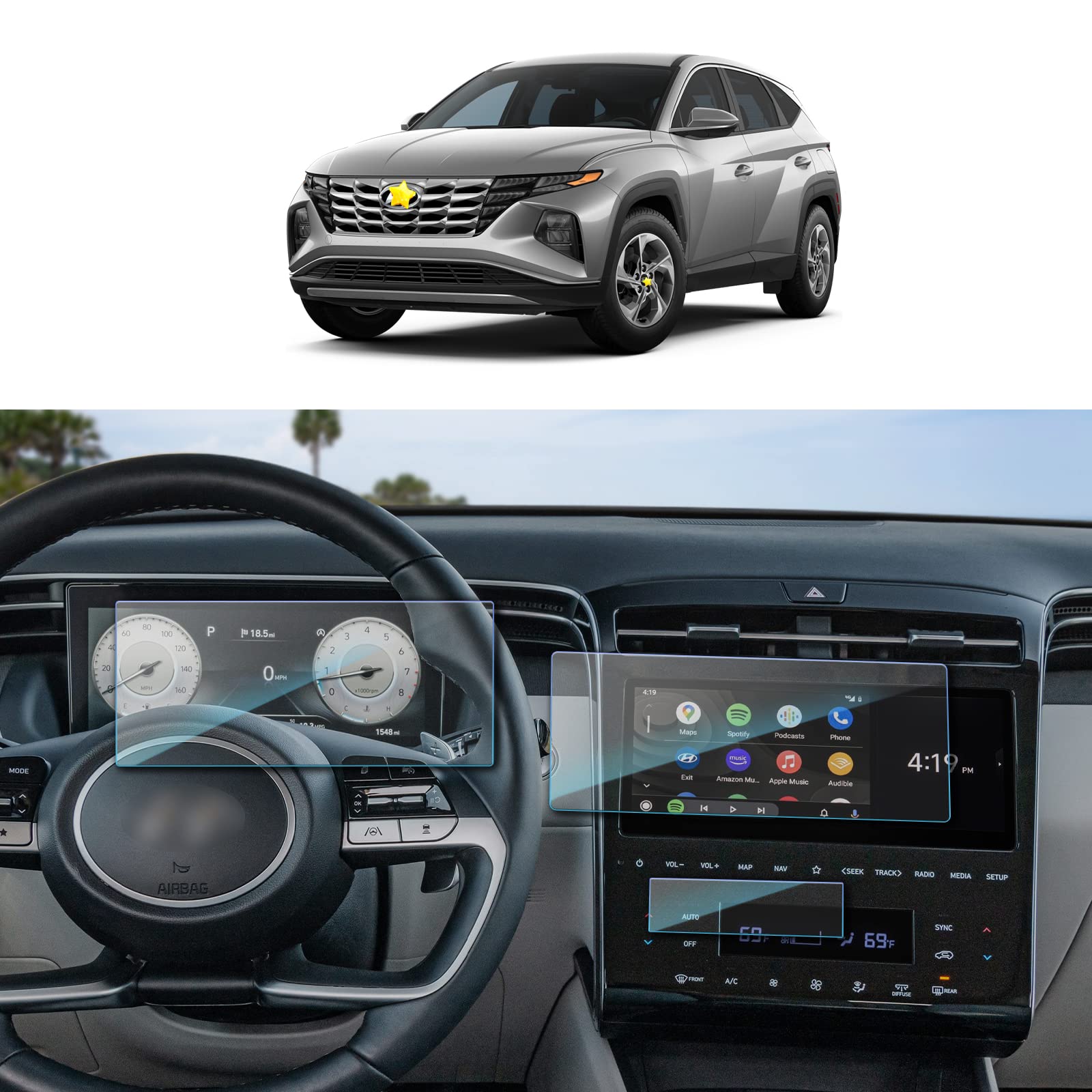 Sktu Pellicola per Hyundai Tucson NX4 2021-2024 10,25''