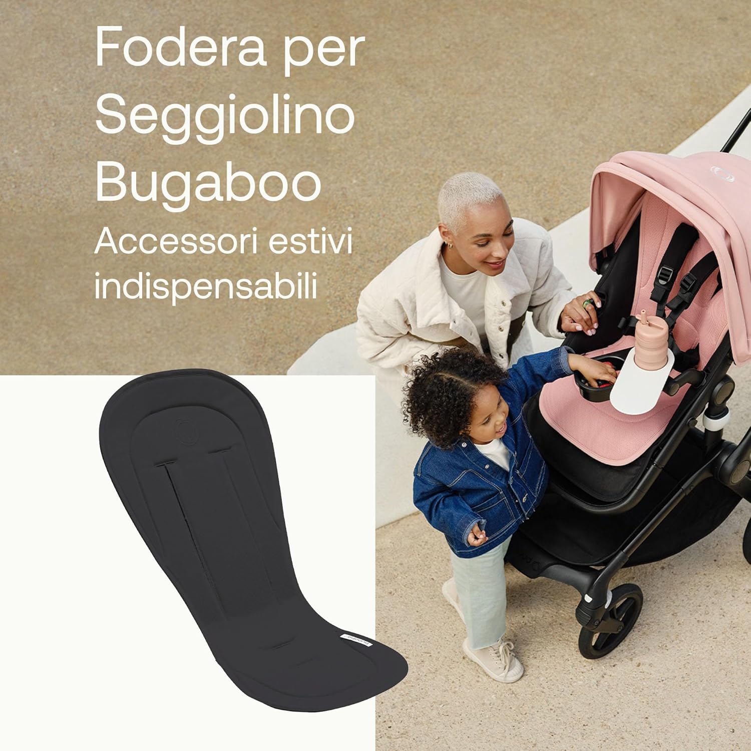 Bugaboo Seduta Traspirante Dual Comfort, Midnight Black - immagine 2