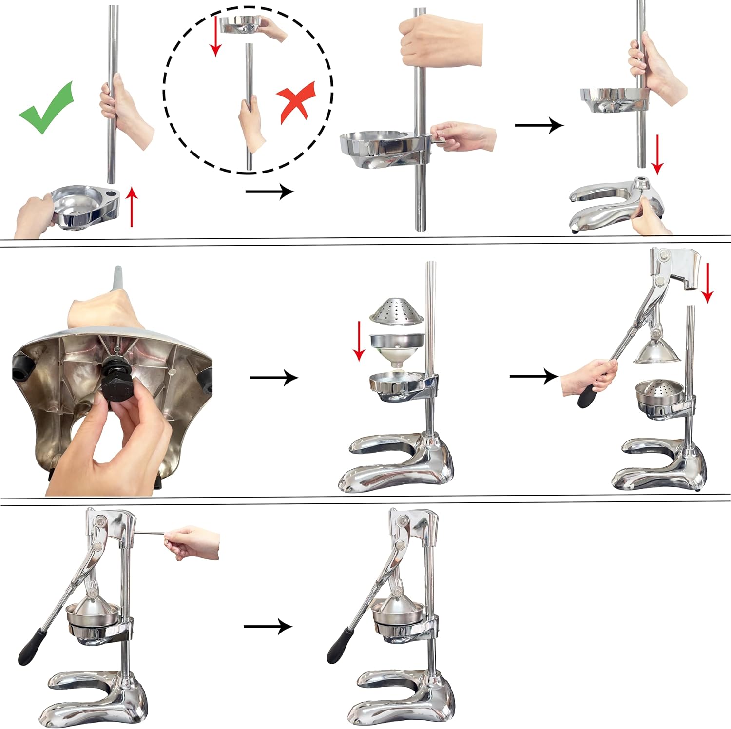 Spremiagrumi Manuale in Acciaio Inox con Leva - immagine 2
