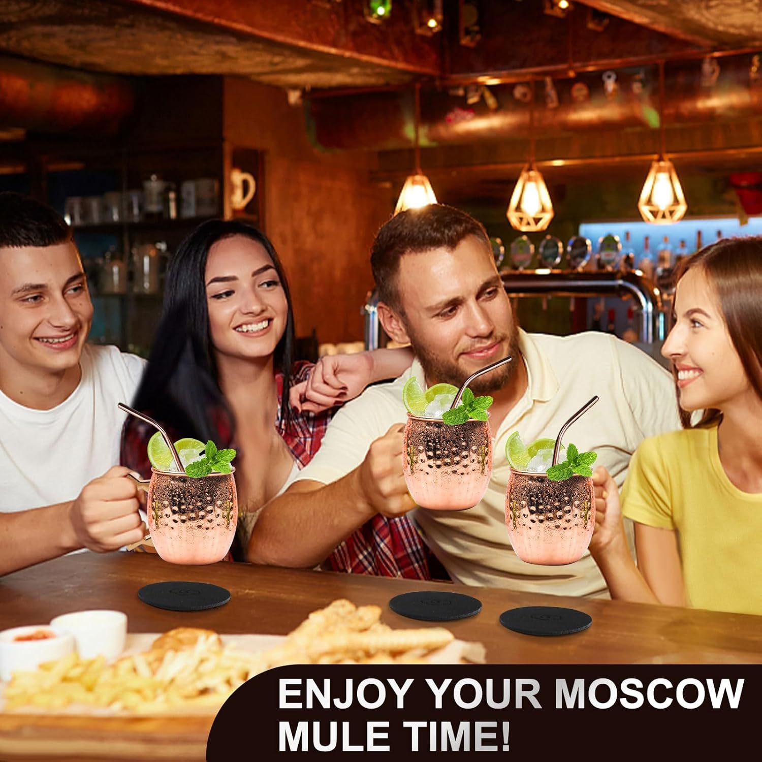 Rylifeogi Bicchieri Moscow Mule 4 Pezzi, 19oz - immagine 2