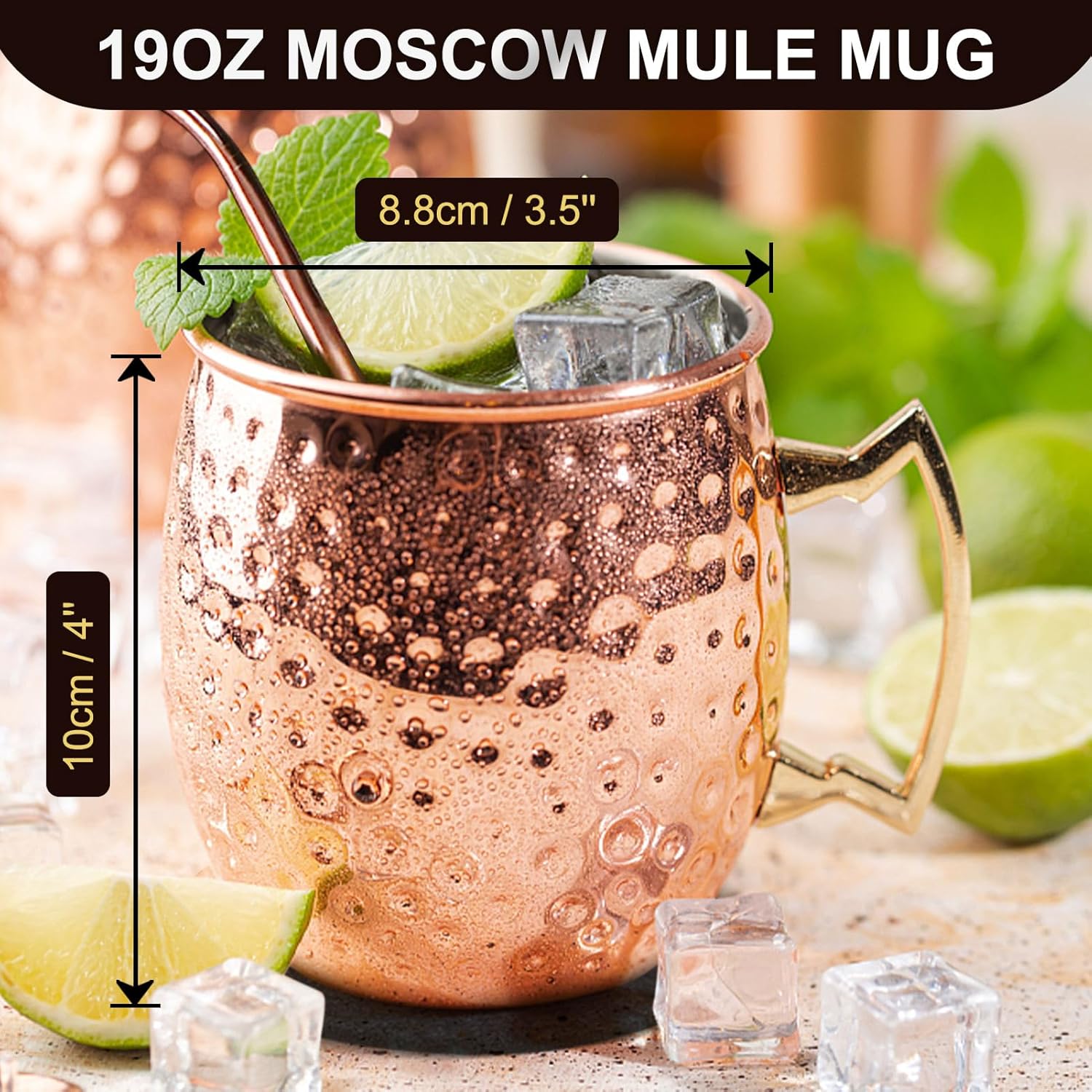 Rylifeogi Bicchieri Moscow Mule 4 Pezzi, 19oz - immagine 4