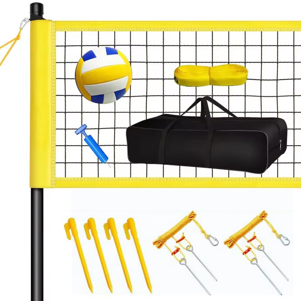 Set Rete Pallavolo Regolabile con Palla e Pompa