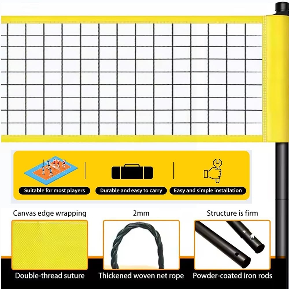 Set Rete Pallavolo Regolabile con Palla e Pompa - immagine 3