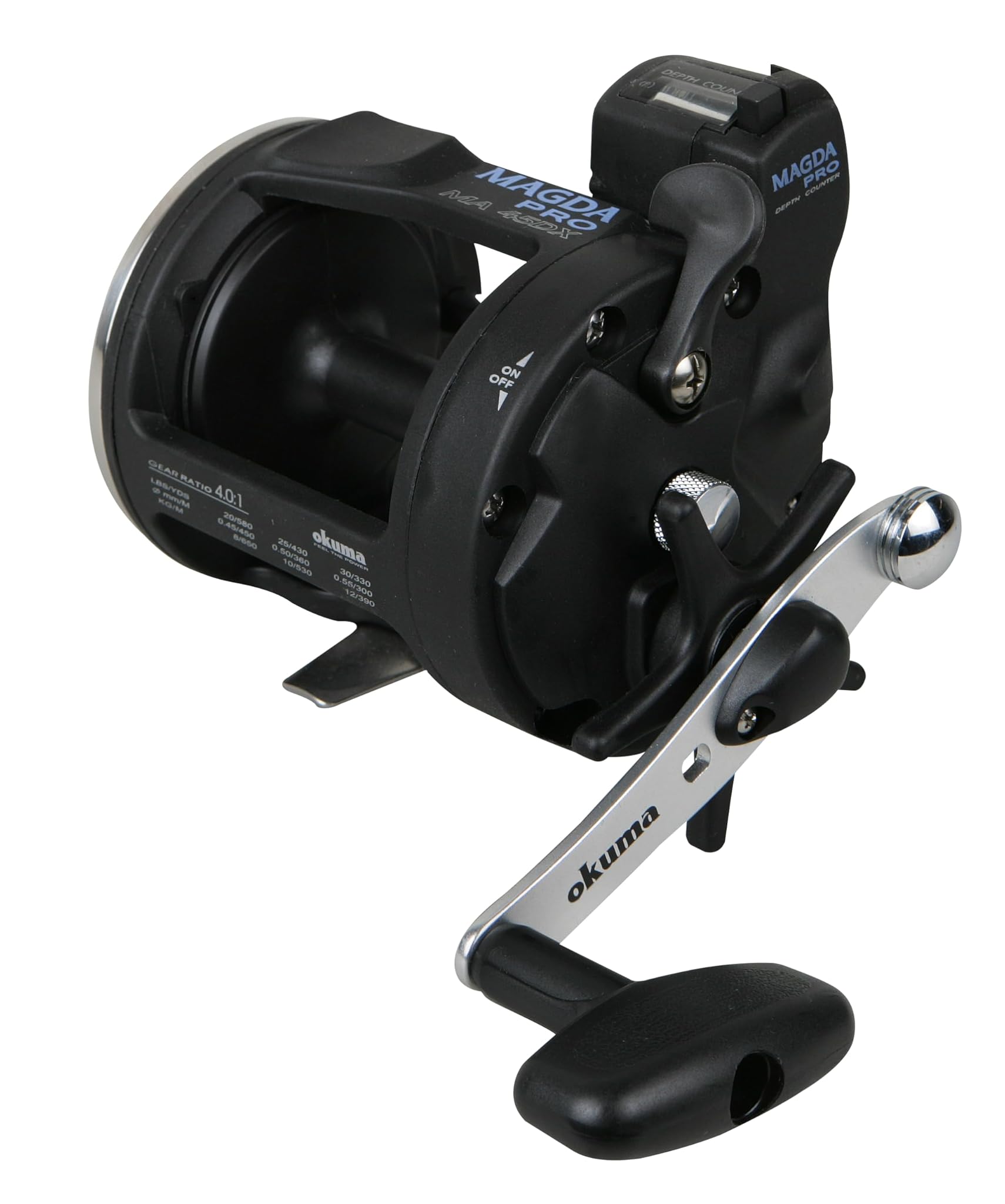 Okuma Magda Pro Line Counter Levelwind Mulinello da pesca