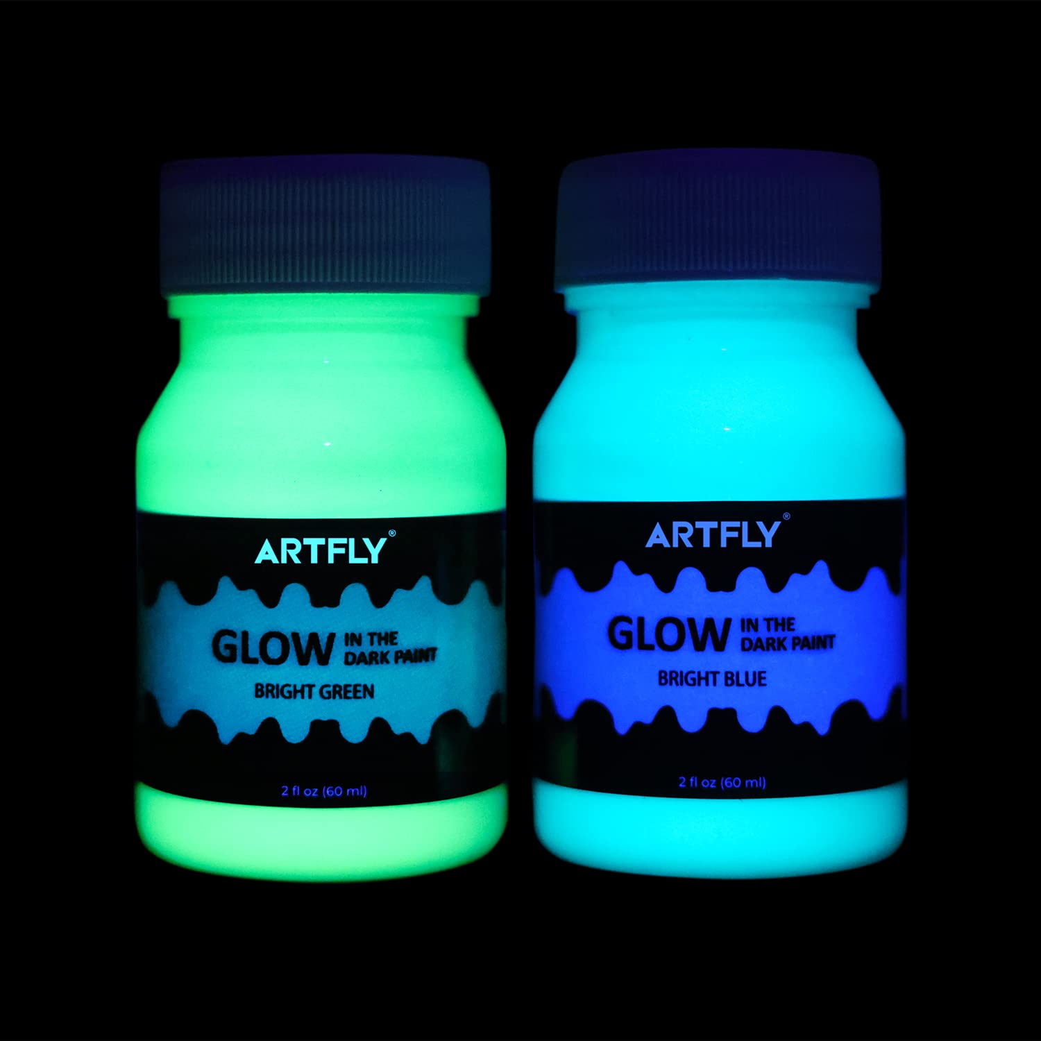Artfly Glow in The Dark Paint - Set Verde e Blu 60ml