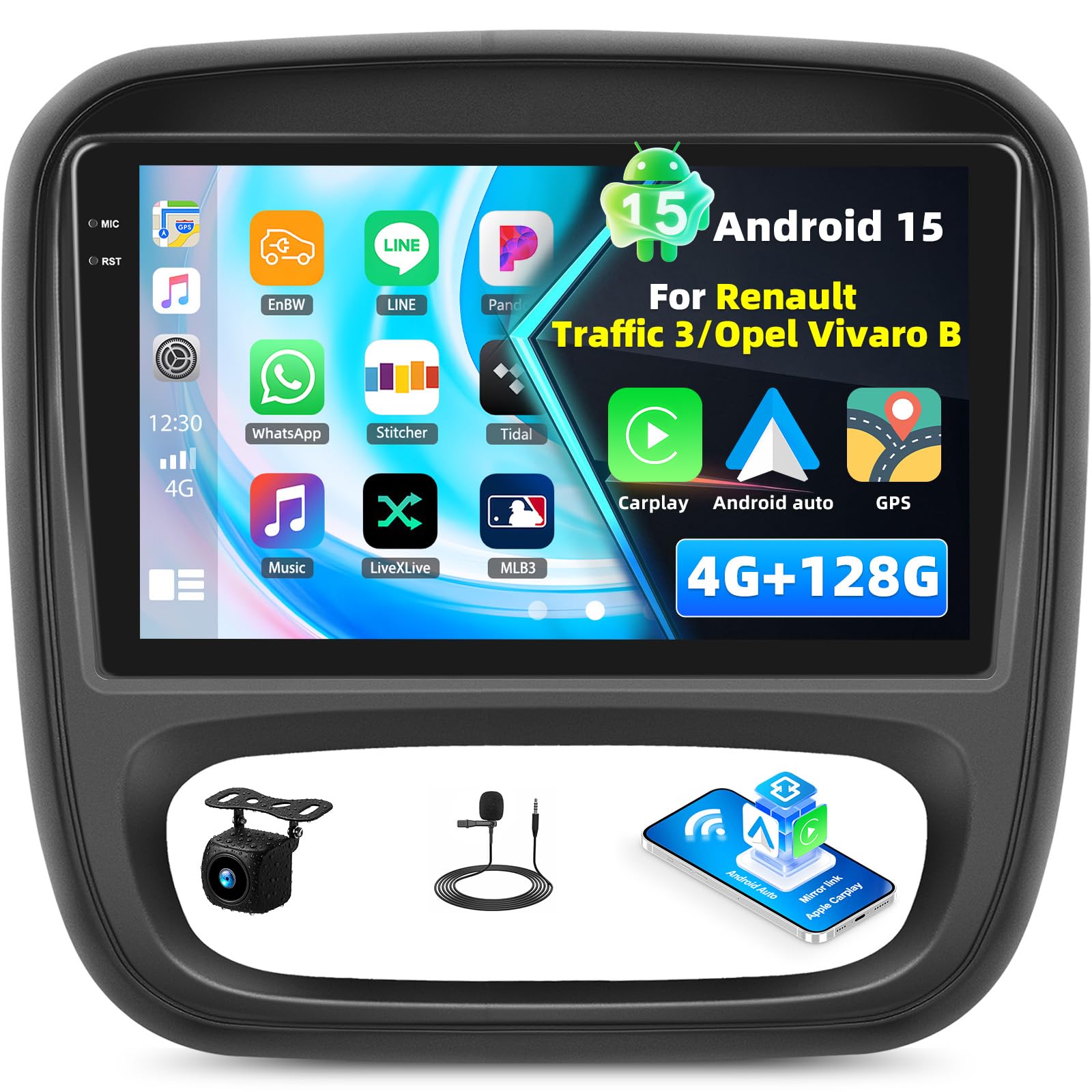 Autoradio Android 4+128G per Renault Traffic 3
