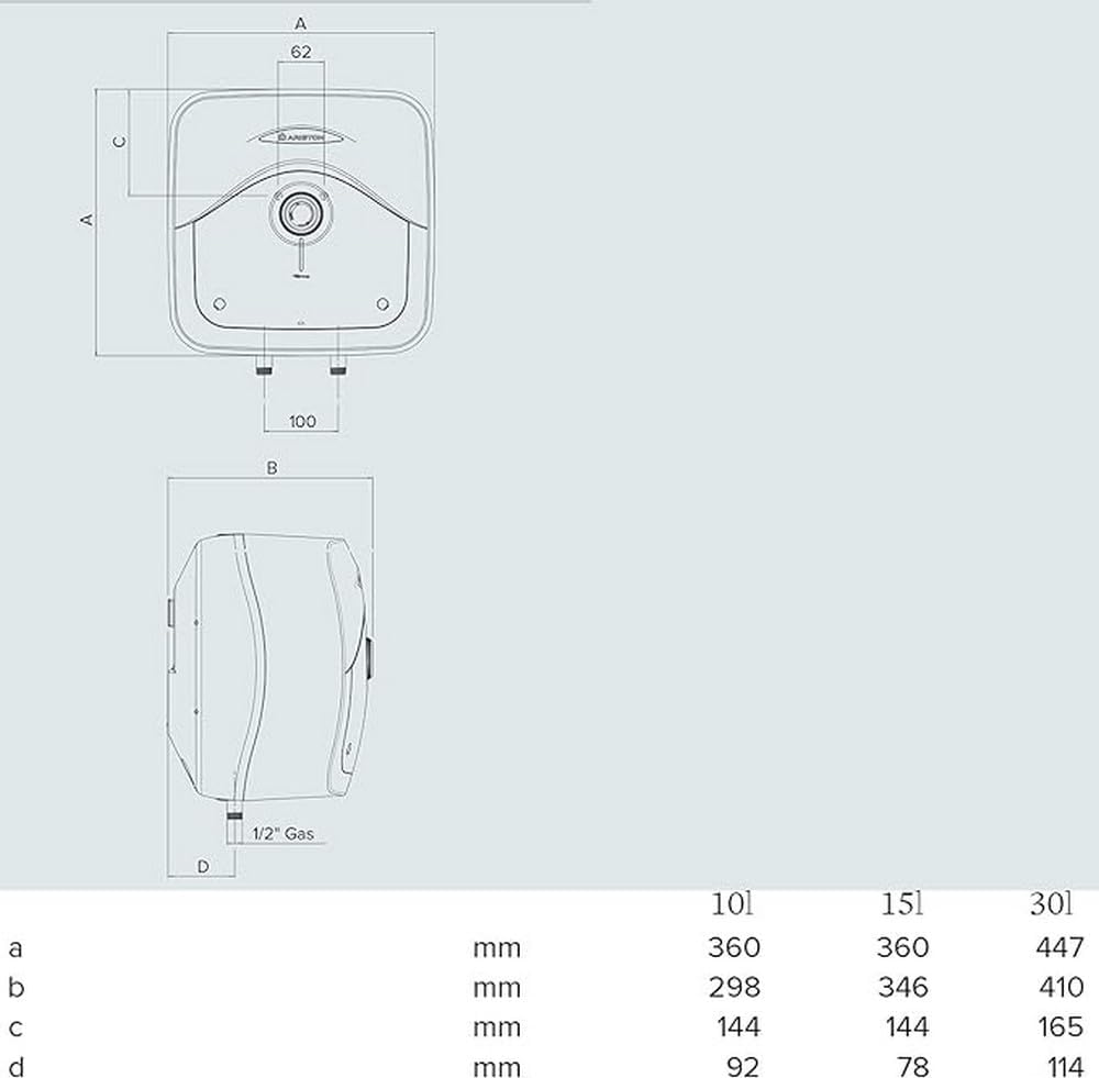 Ariston Scaldabagno Elettrico 10 Litri Sopralavello - immagine 3