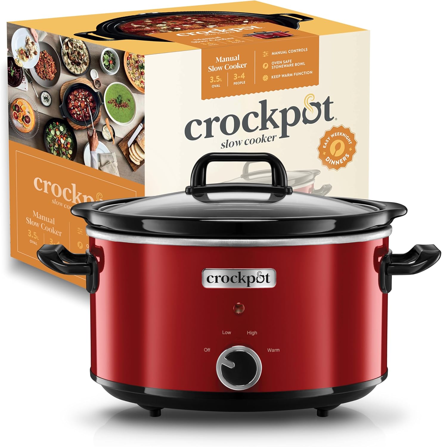 Crock-pot Pentola per Cottura Lenta 3.5L, Rosso - immagine 1