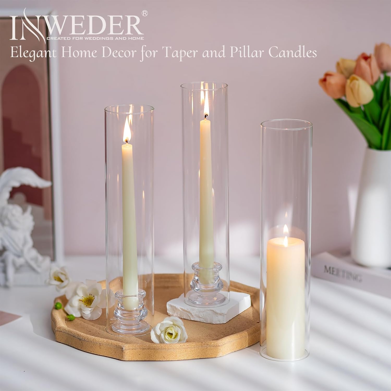 Portacandele Conico Hurricane in Vetro - 10 Pezzi - immagine 4