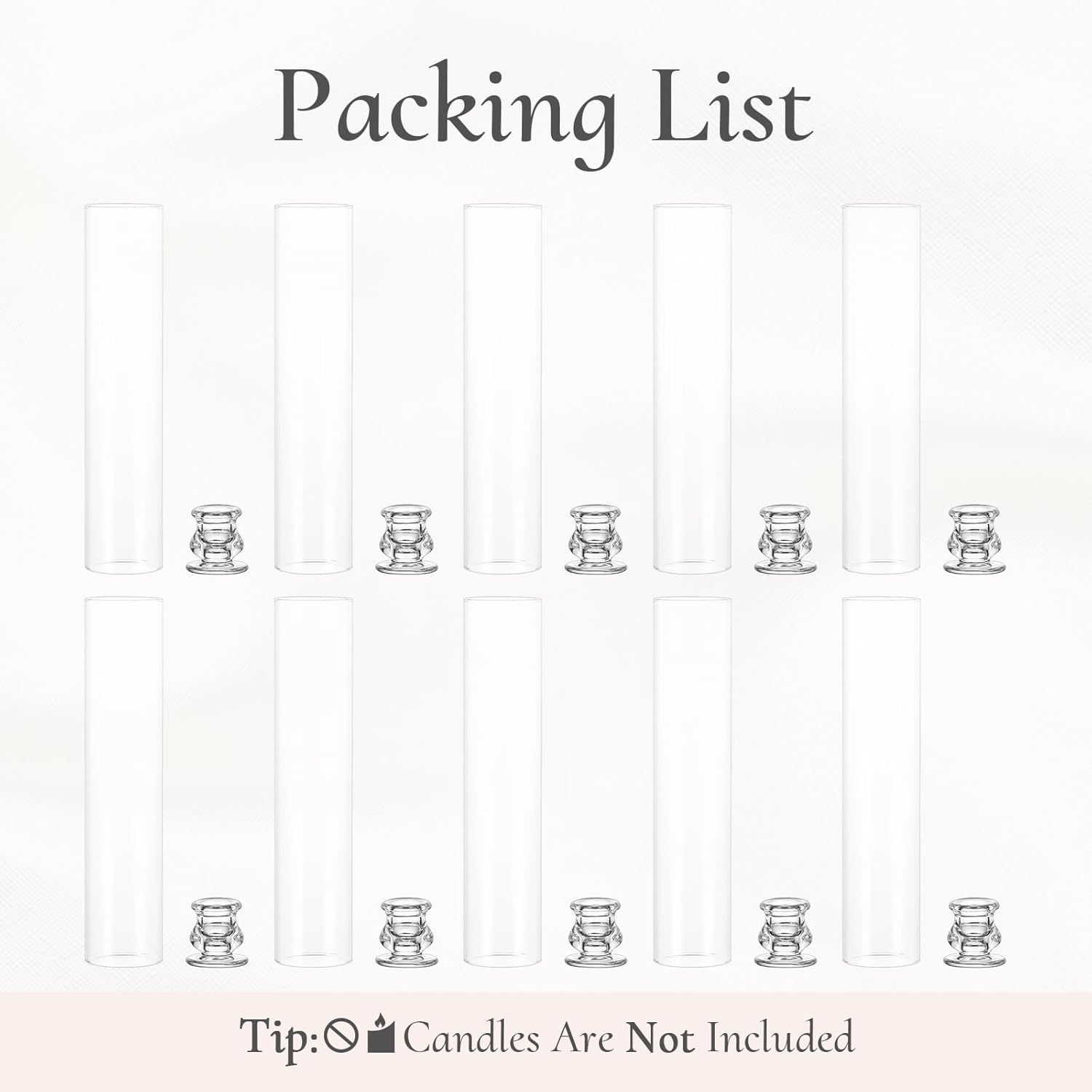 Portacandele Conico Hurricane in Vetro - 10 Pezzi - immagine 7