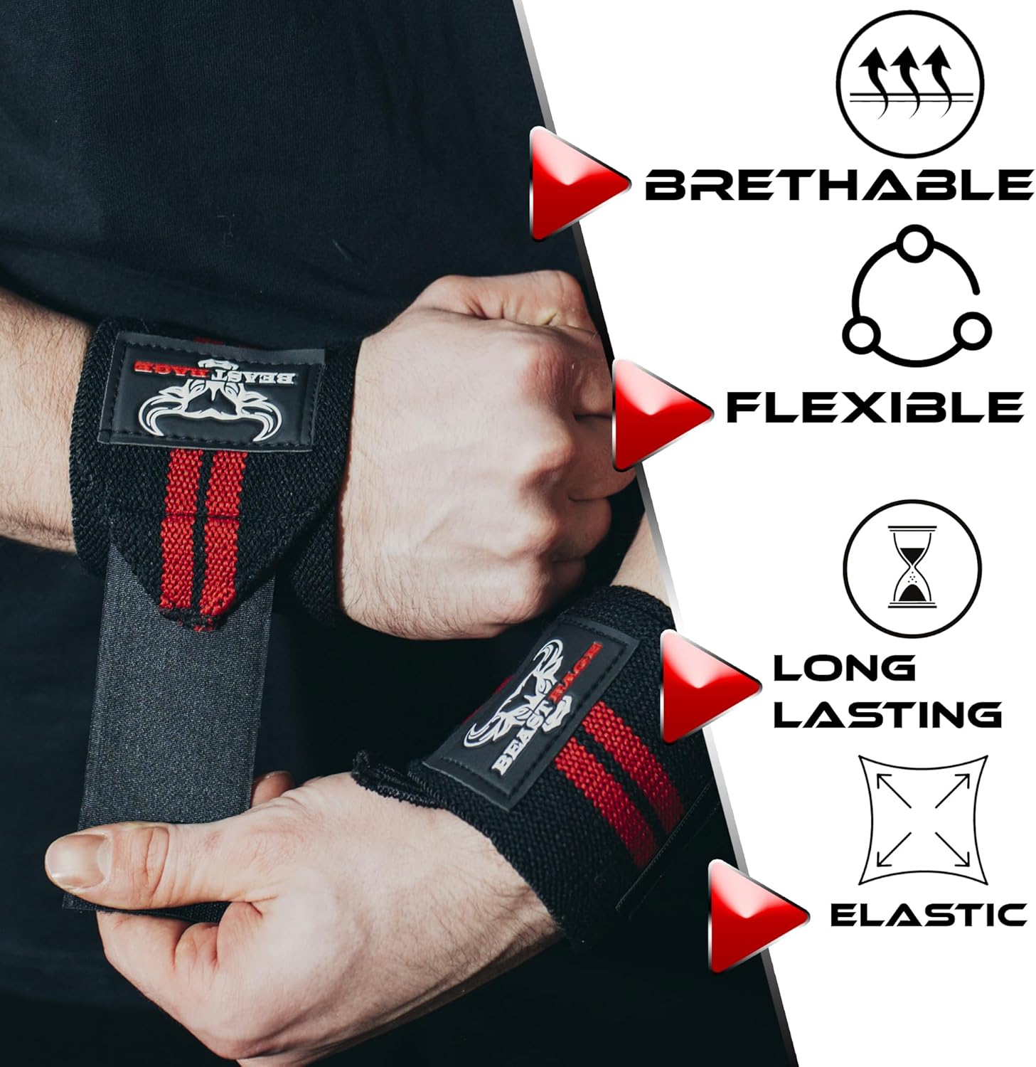 BEAST RAGE Straps Palestra Imbottite per Sollevamento Pesi - immagine 4