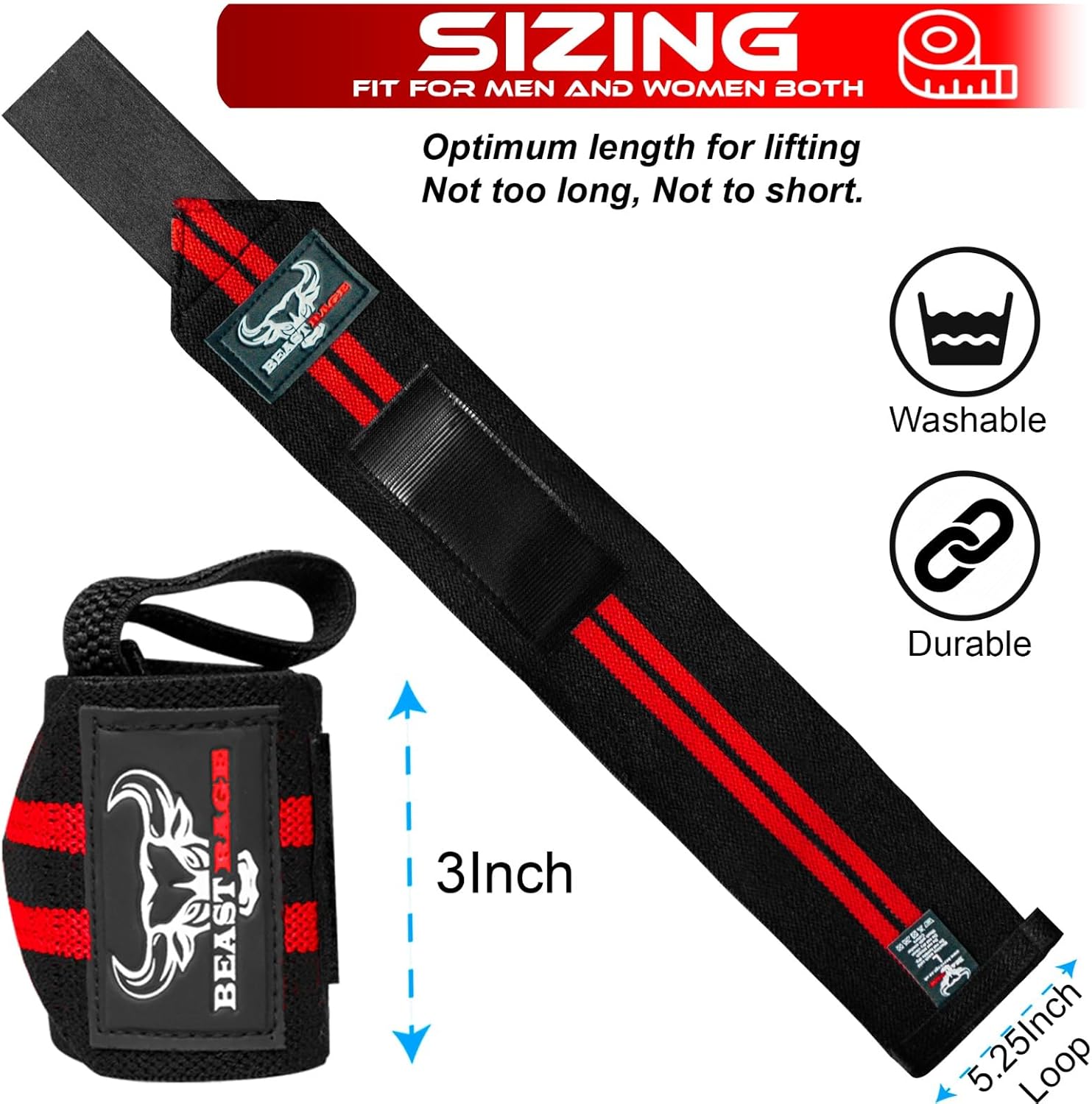 BEAST RAGE Straps Palestra Imbottite per Sollevamento Pesi - immagine 5