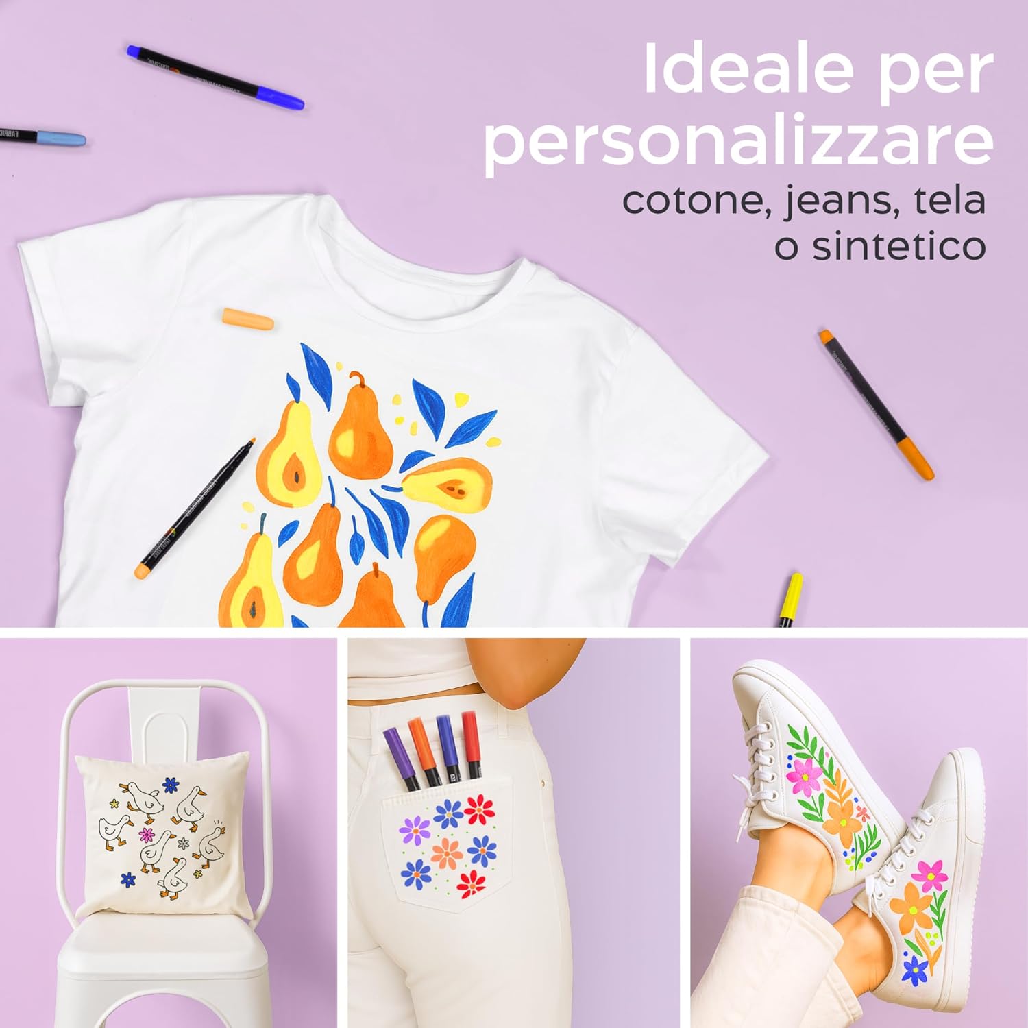 Zenacolor 24 Pennarelli per Tessuti e Stoffa - immagine 4