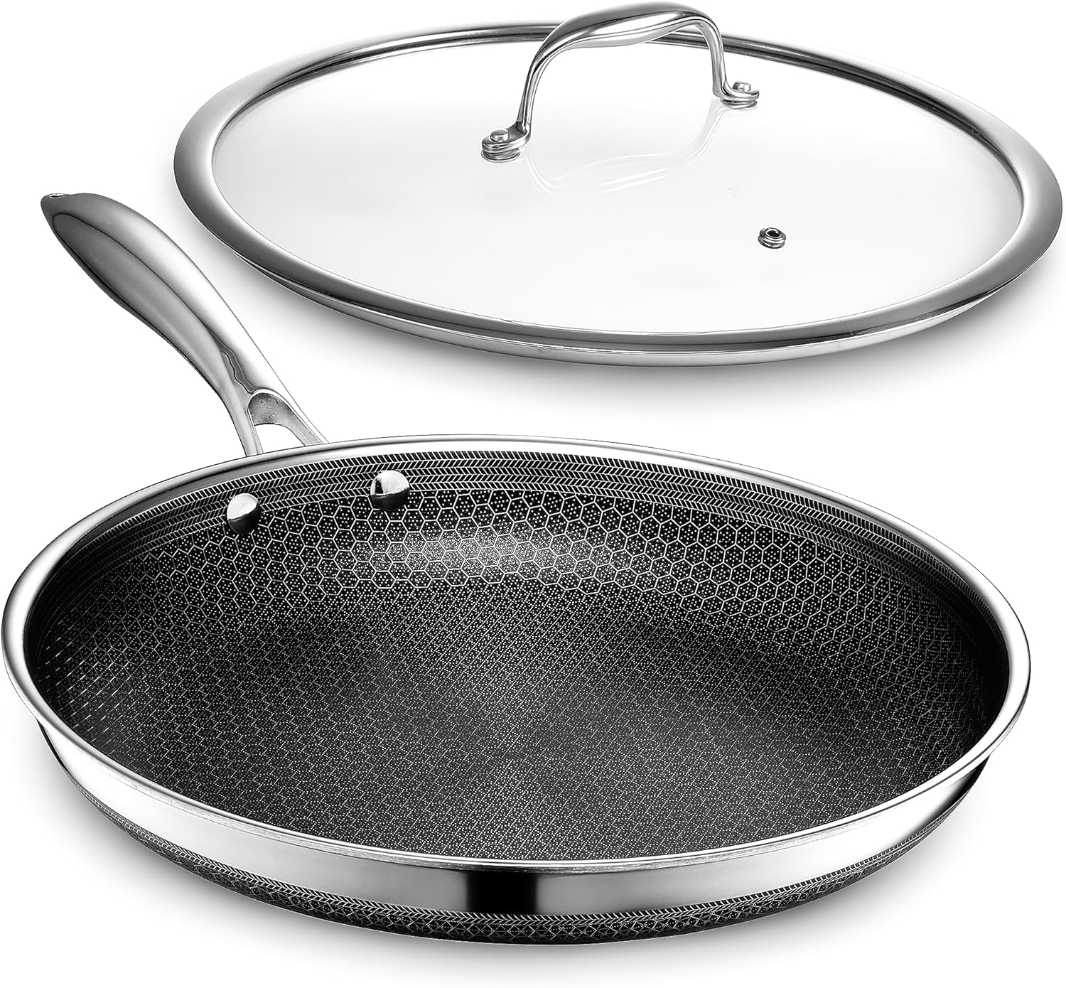 Hexclad Padella Ibrida 30,5cm Acciaio Inox Antiaderente