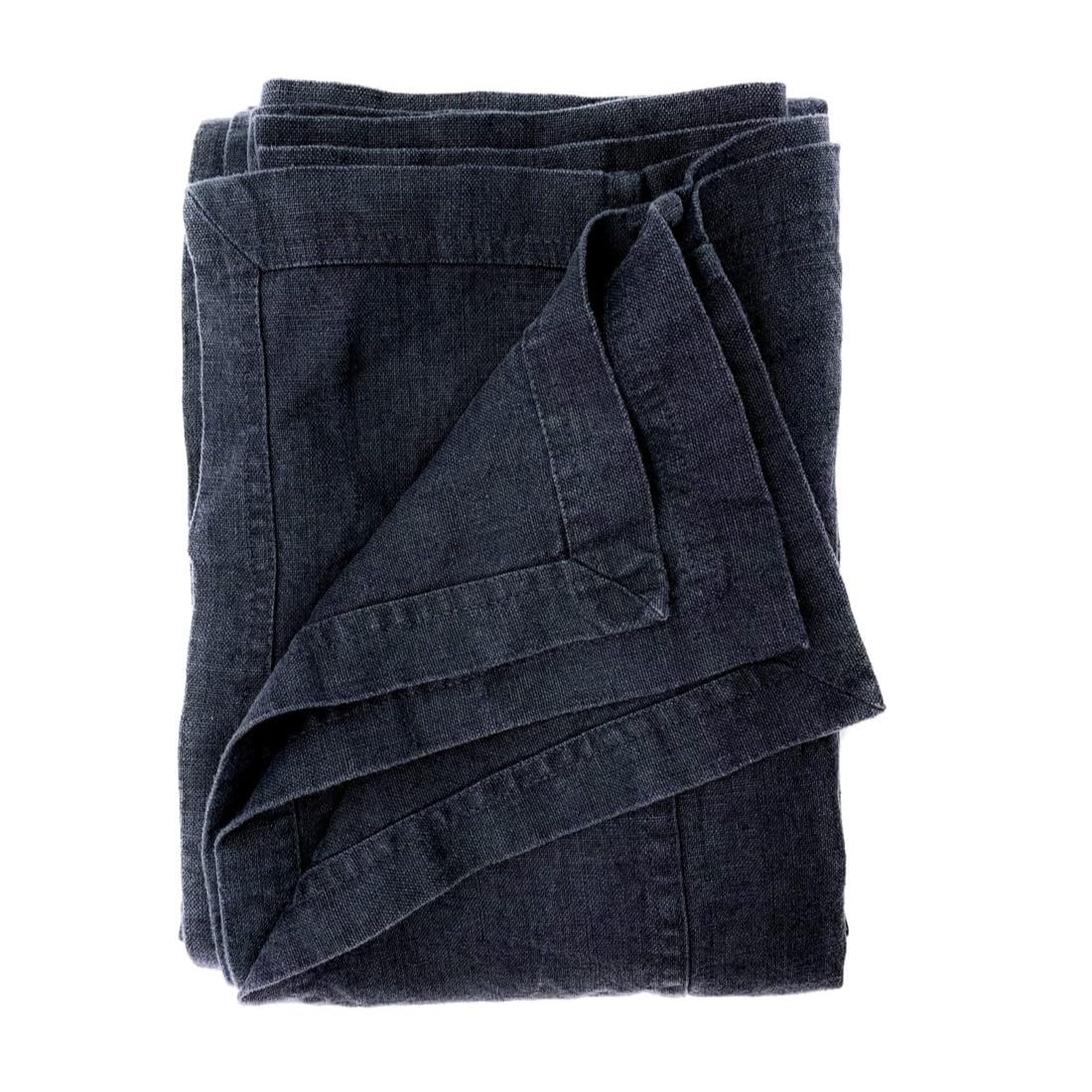 JOWOLLINA Copriletto, 100% Lino, Blu Navy, 250x275 cm