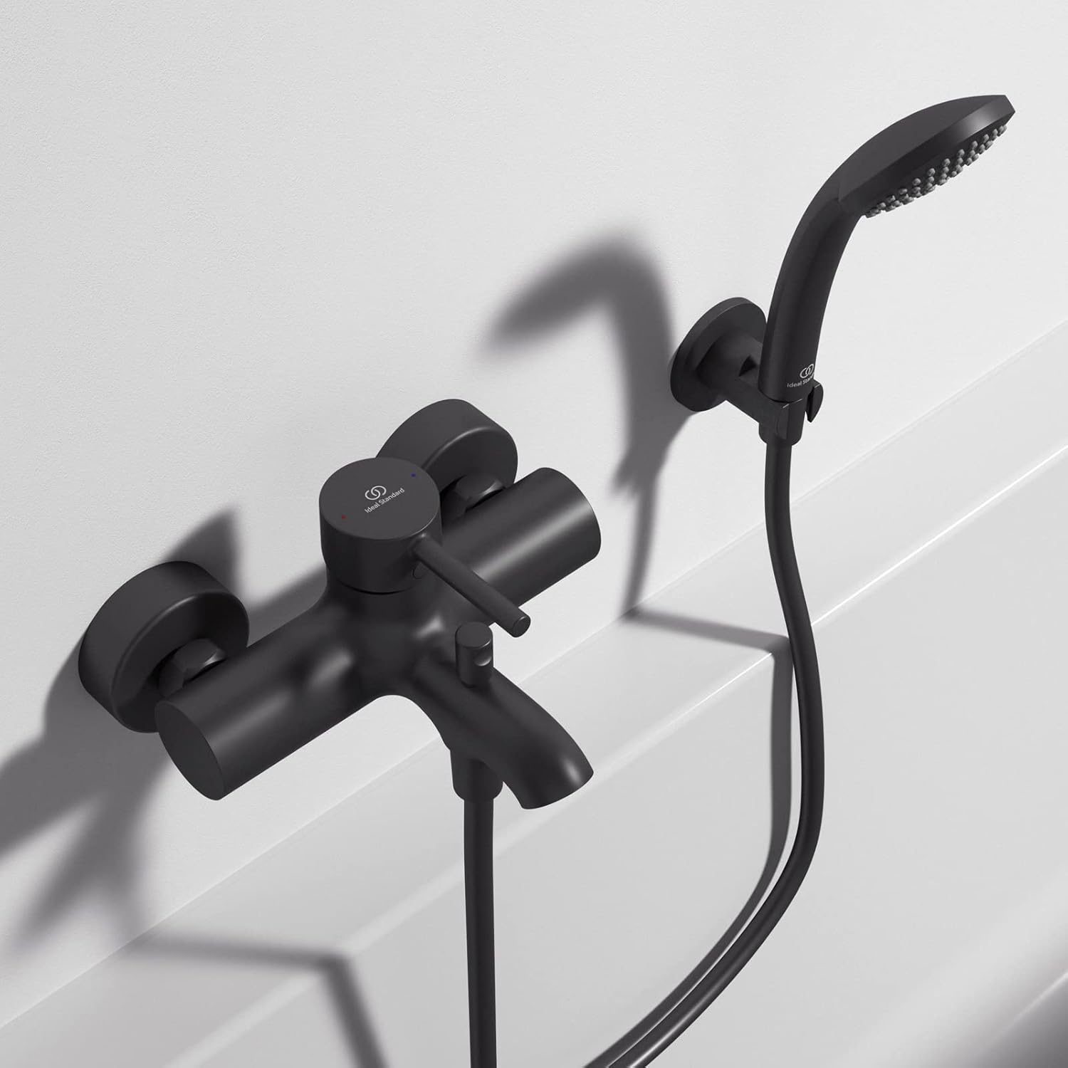 Ideal Standard - Ceraline, Miscelatore monocomando esterno per vasca, Nero Seta - immagine 5