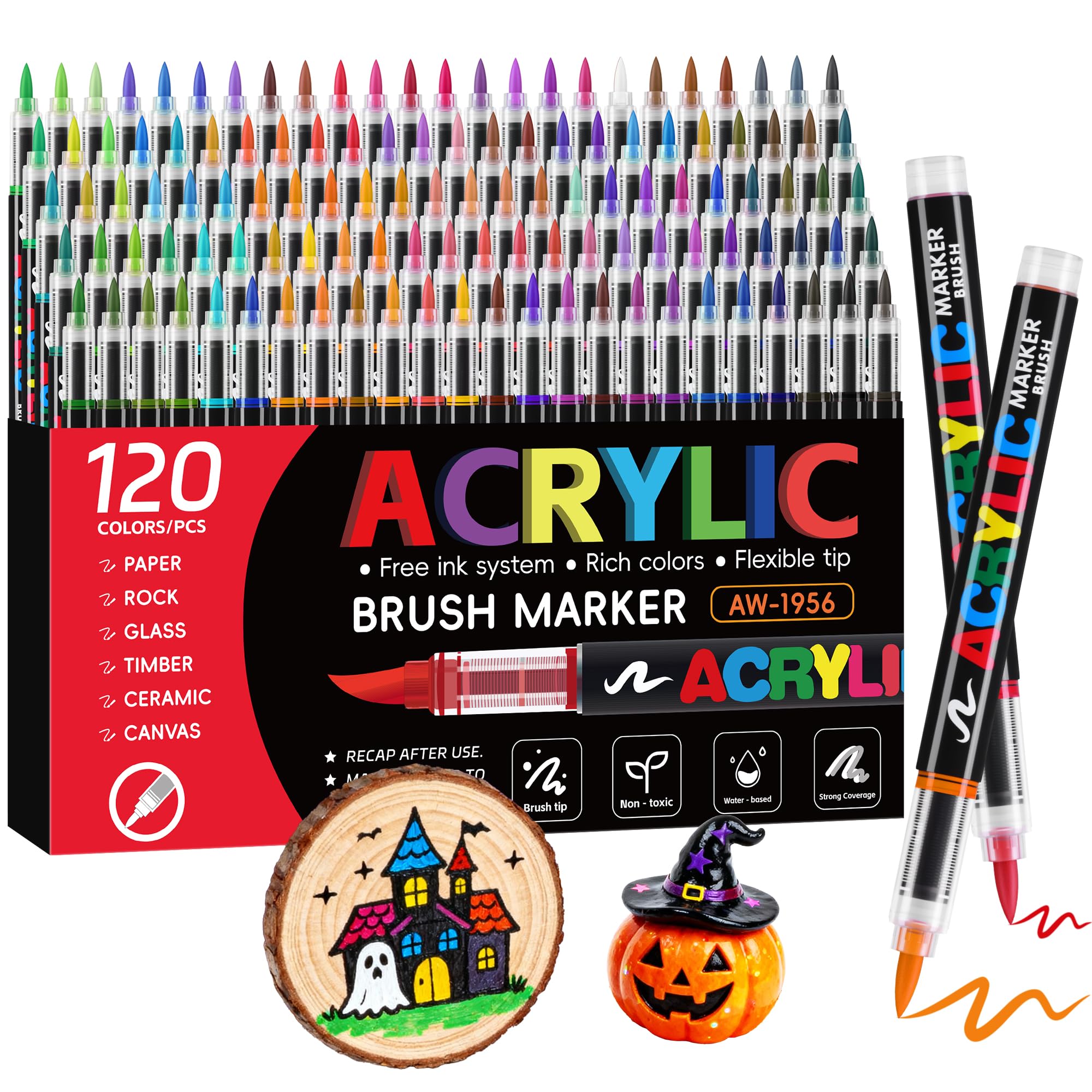 Tongfushop 120 Pennarelli Acrilici con Flusso Auto-Regolato