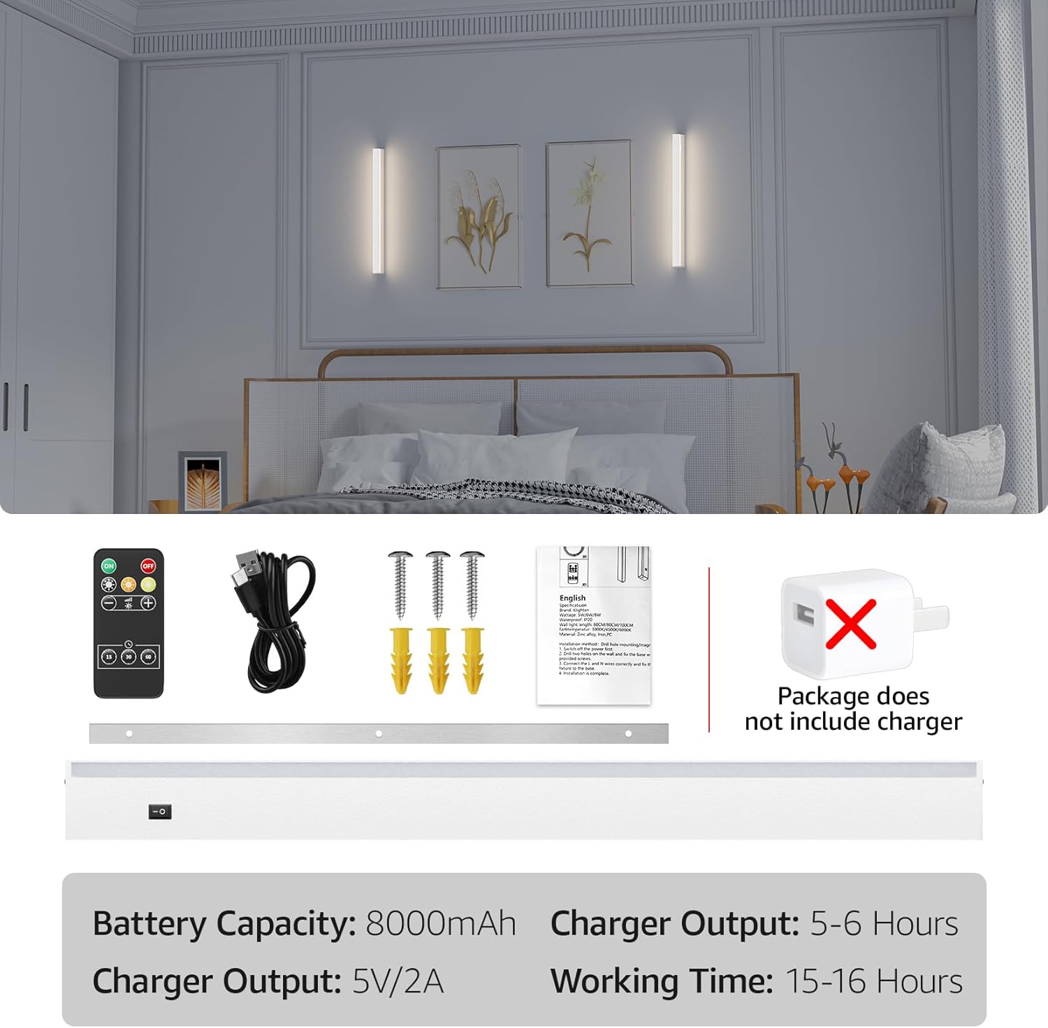 Klighten Lampada da Parete LED 5W Dimmerabile 60cm - immagine 4