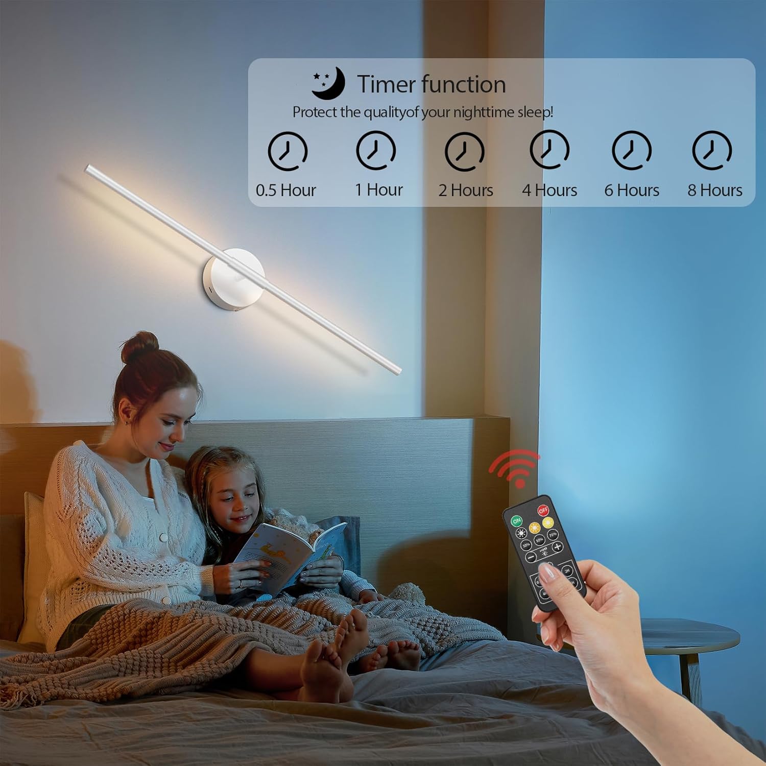 Klighten 2 Pezzi Lampade da Parete LED Ricaricabili 71cm - immagine 3