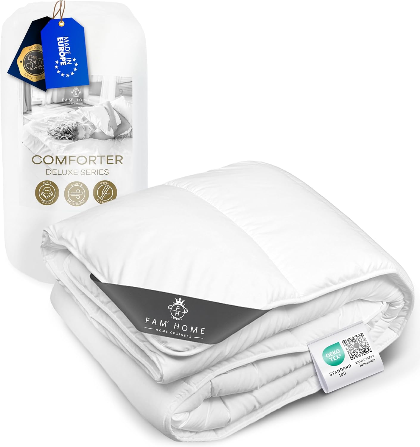 FAM Home Piumino Microfibra 140x200 cm, Bianco