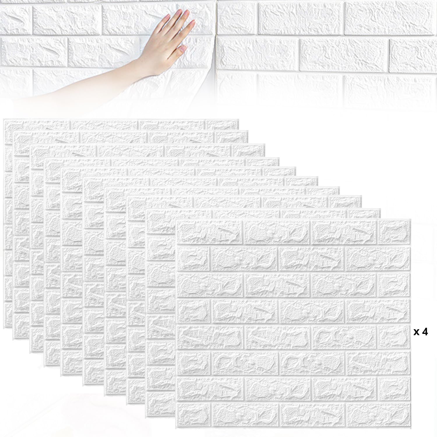 Pannelli da Parete 3D Autoadesivi 38x35cm - 40 Pezzi