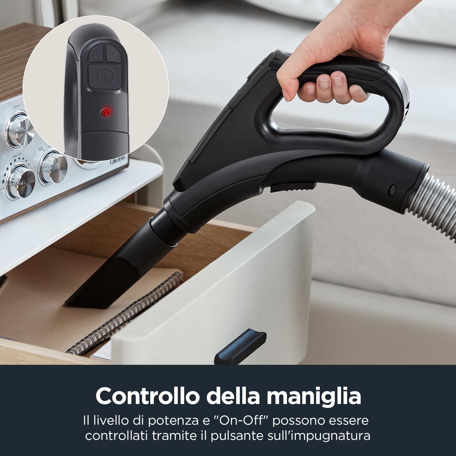 EUREKA NEN300 Aspirapolvere a sacco 700W Ultra Silenzioso 62 dB(A), con Filtro Igienico e Bocchetta per Pavimenti (Parquet, Moquette, Piastrelle), 2L, Potente per Tutti i Pavimenti - immagine 4