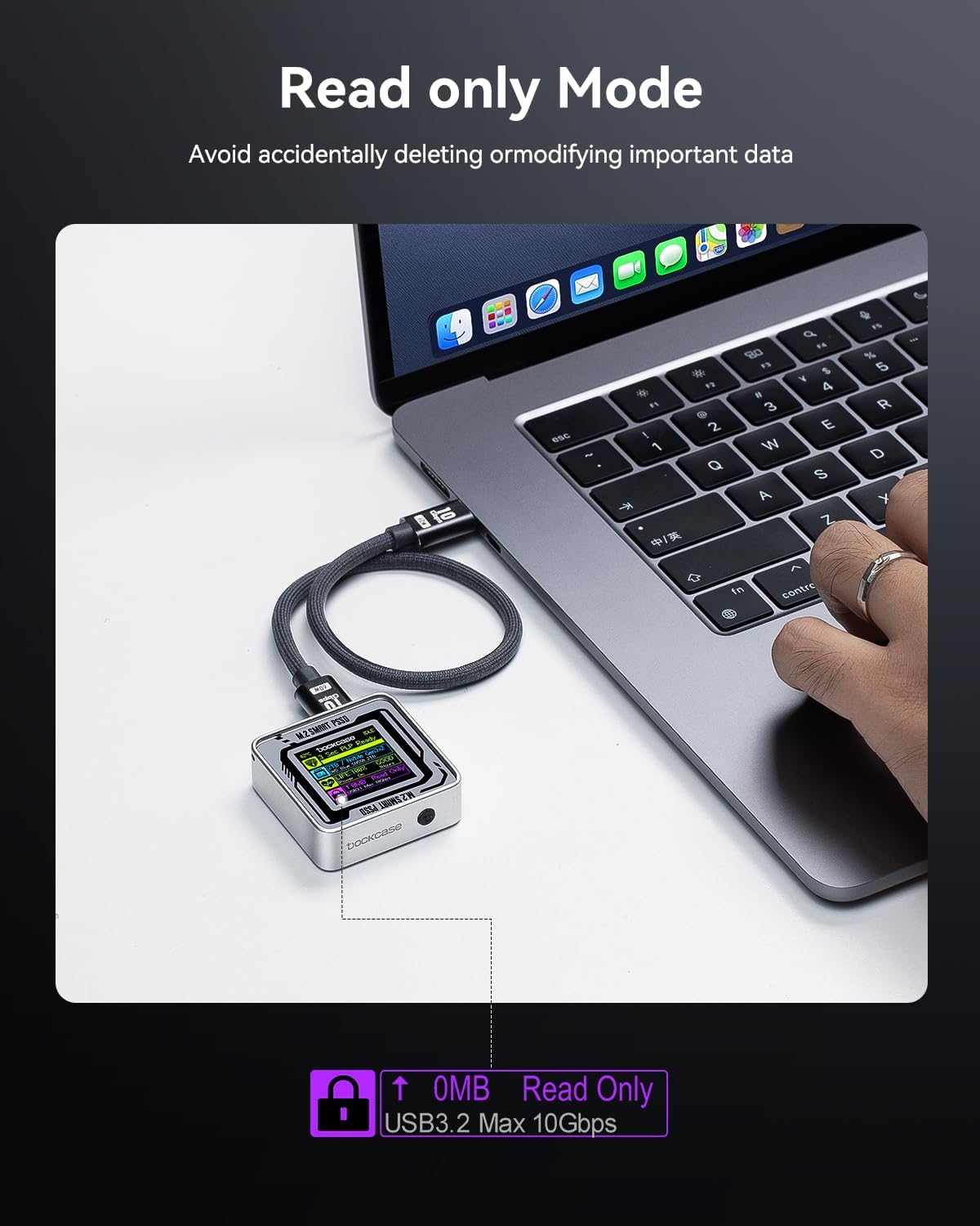 Dockcase Pocket M.2 NVMe Smart SSD Case USB-C 3.2 - immagine 5