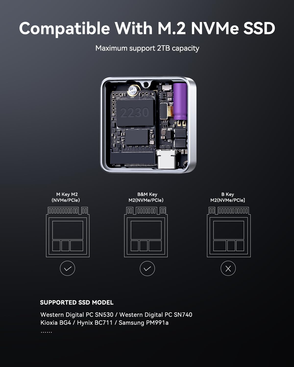 Dockcase Pocket M.2 NVMe Smart SSD Case USB-C 3.2 - immagine 6