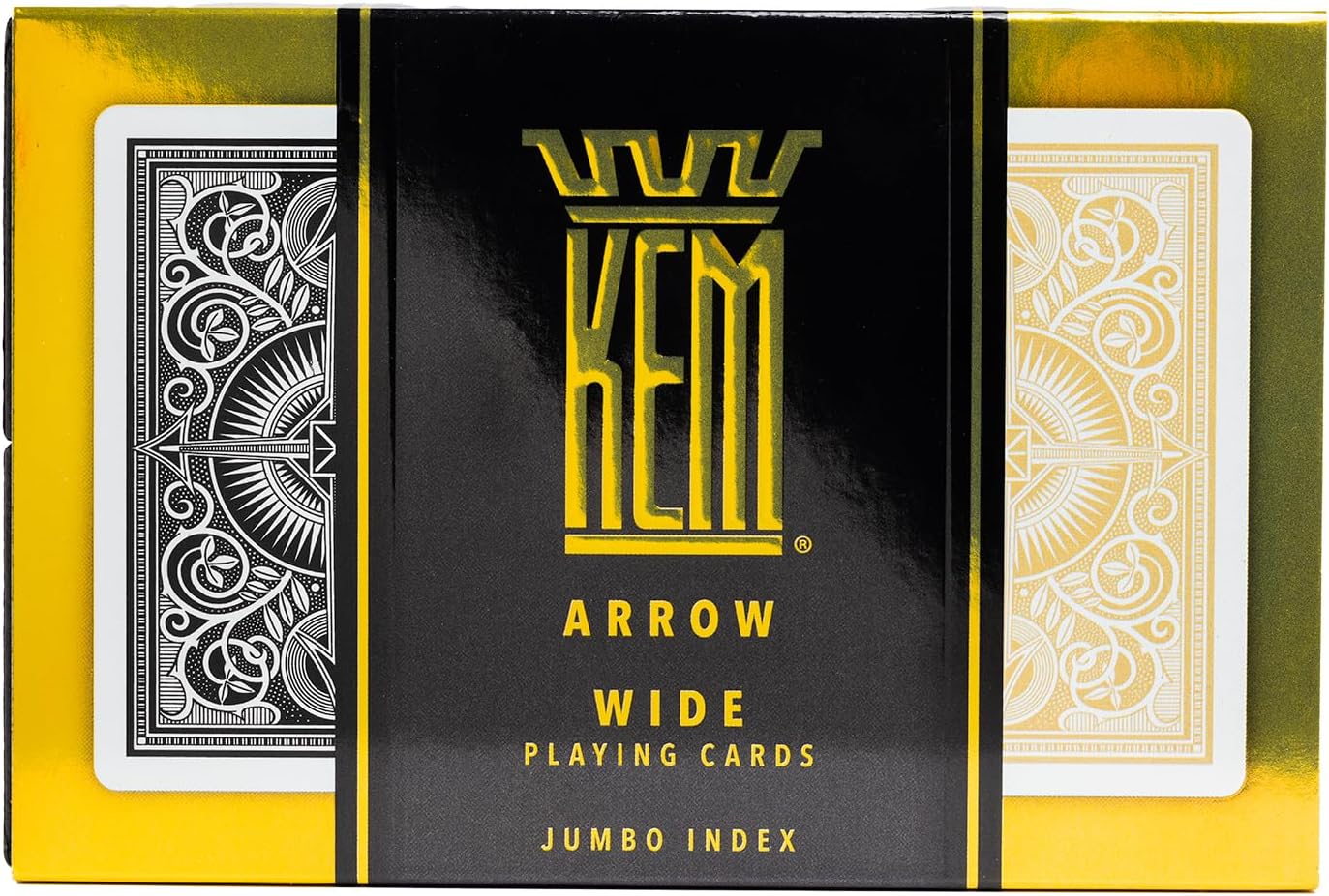 Kem Arrow - Carte da Gioco in Plastica Nera e Oro - immagine 3