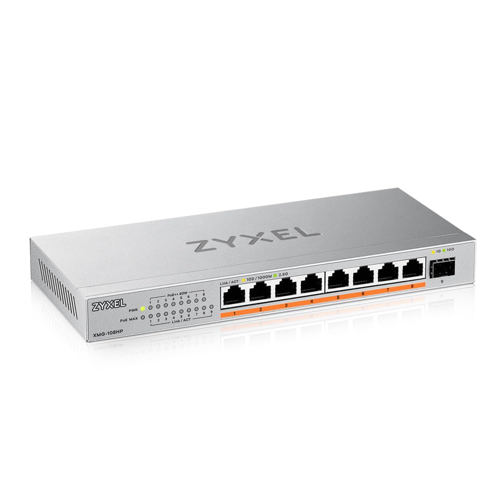 Zyxel 8-Port PoE 2.5G Multi-Gig Unmanaged Switch 100W