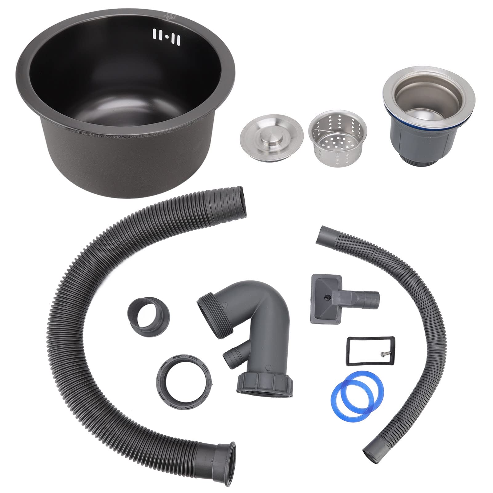 Lavello da Cucina Nero in Acciaio Inox 30cm