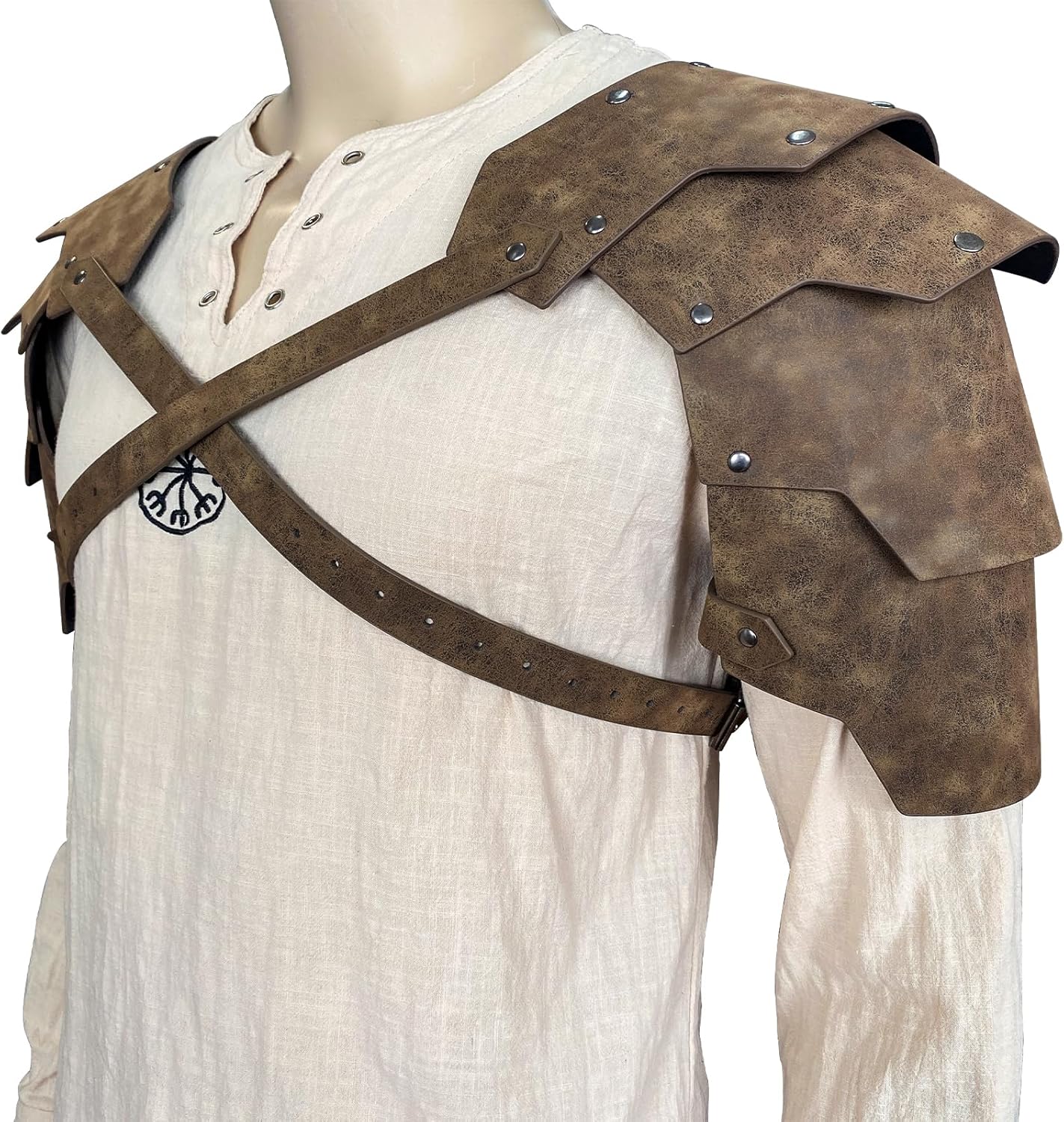 HiiFeuer Doppio Pauldron Medievale in Ecopelle - immagine 3