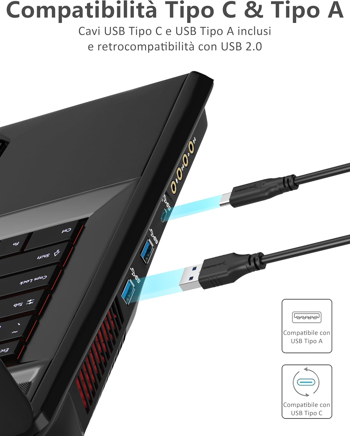 Sabrent Lettore Schede SD Express 7.0 USB C Esterno - immagine 3