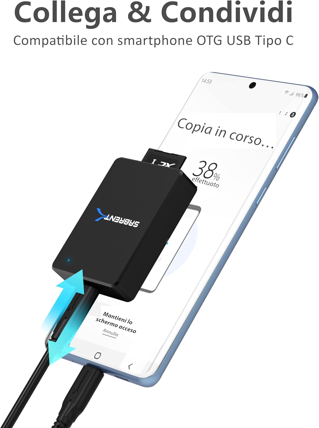 Sabrent Lettore Schede SD Express 7.0 USB C Esterno - immagine 4