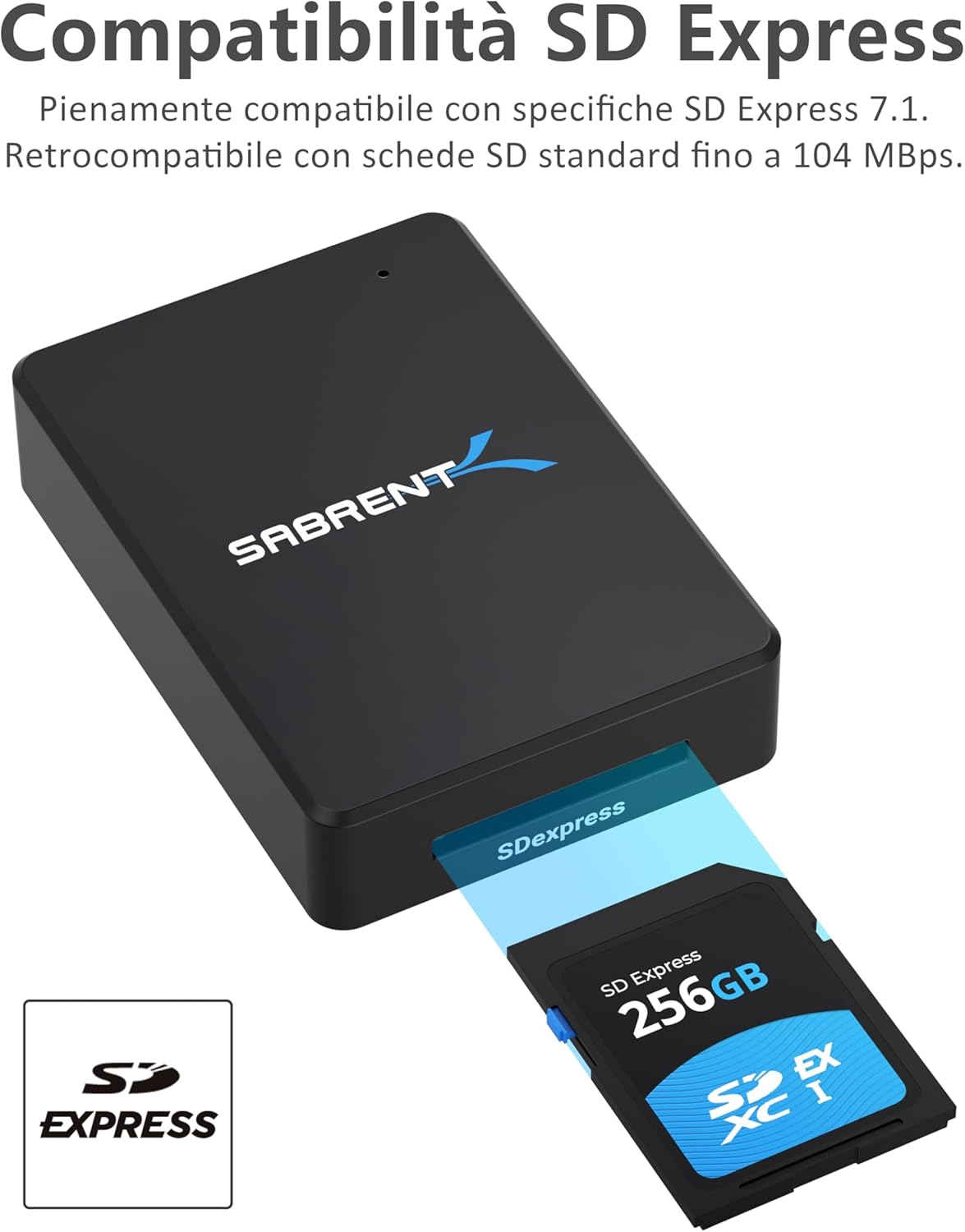 Sabrent Lettore Schede SD Express 7.0 USB C Esterno - immagine 6