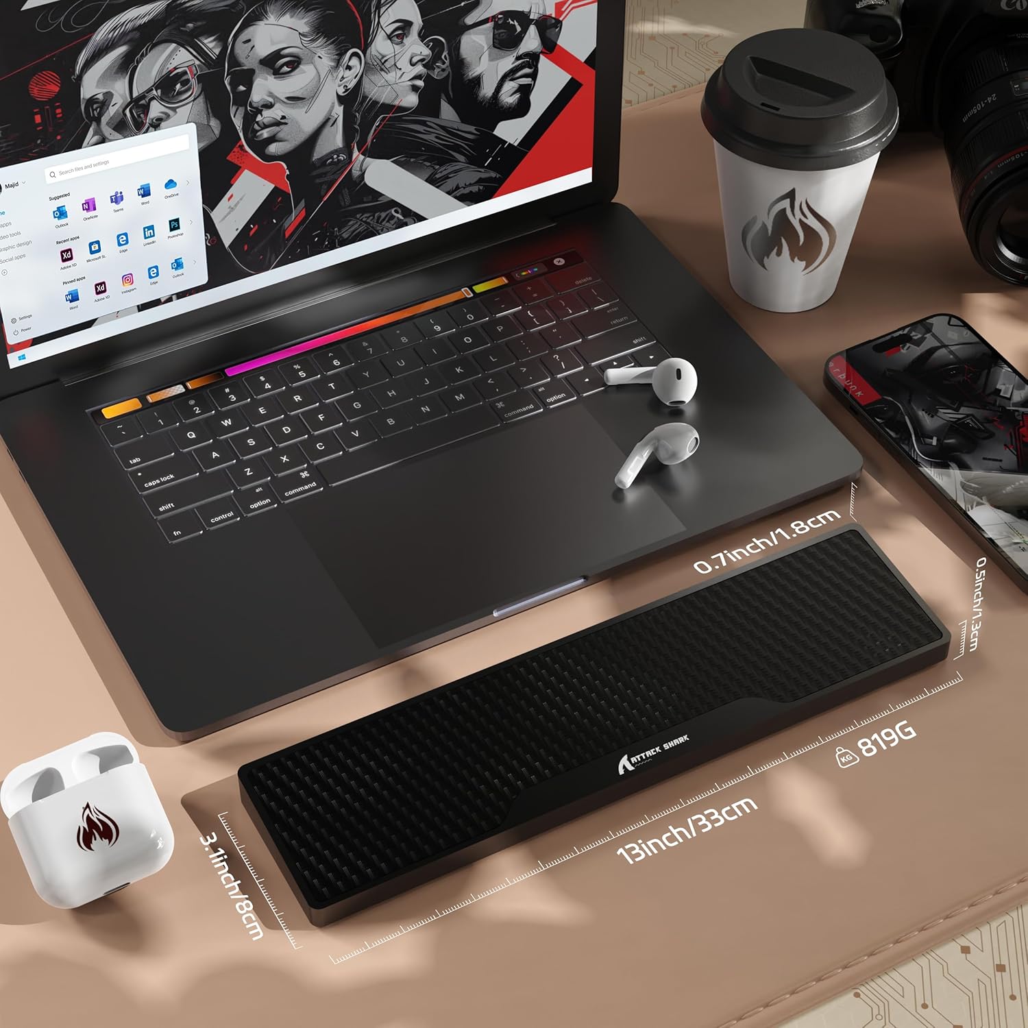 Attack Shark Poggiapolsi Tastiera Lega Alluminio CNC - immagine 8